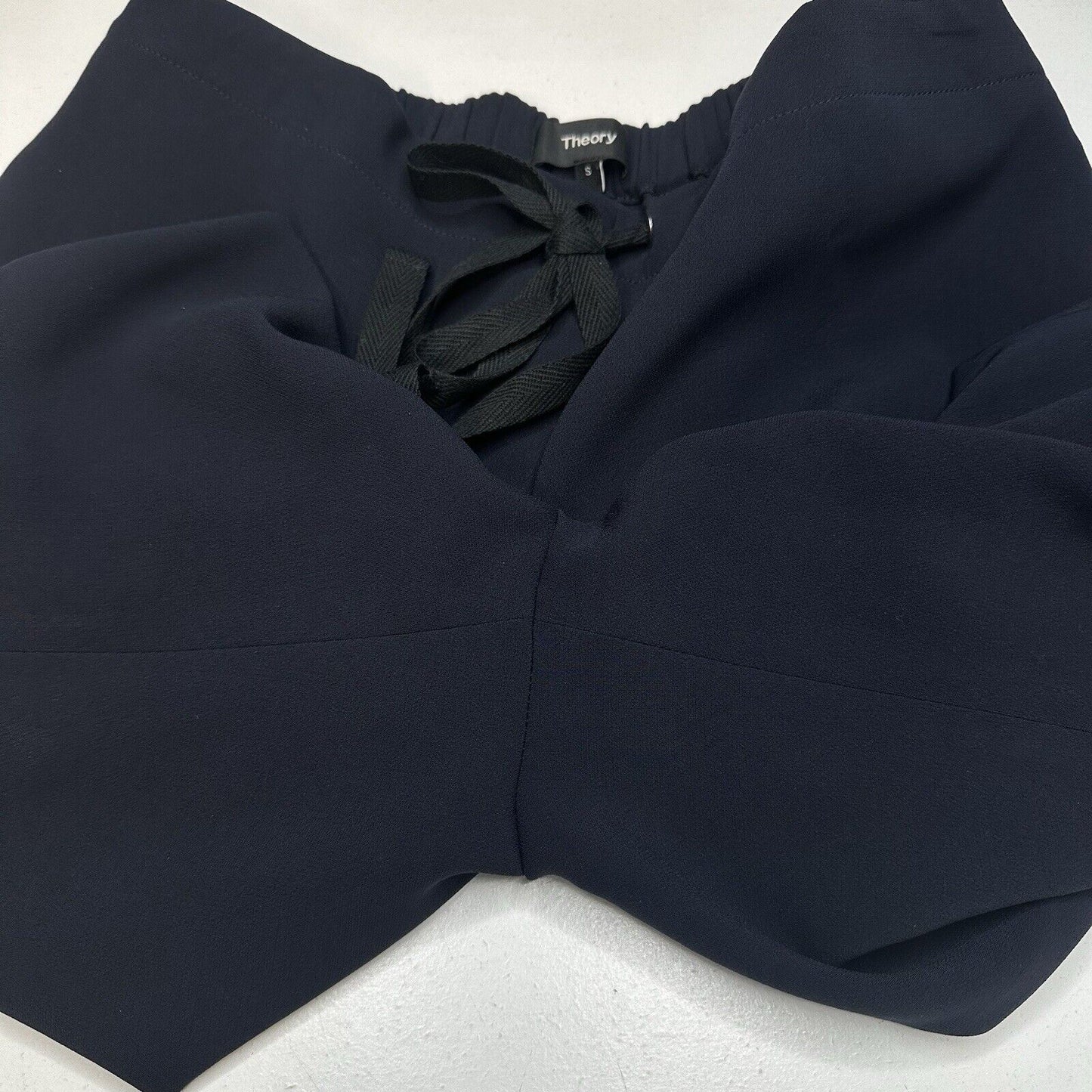Theory Pants Womens Small Winszlee Admiral Wide Leg Navy Blue Minimal Career EUC