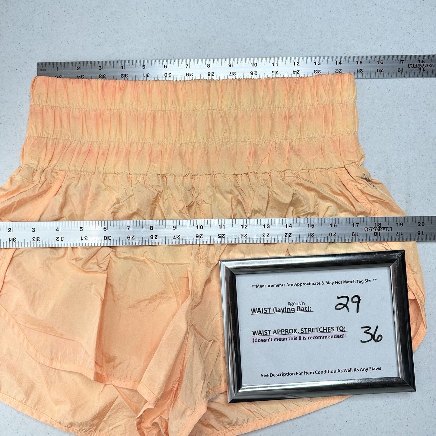 Free People Movement Shorts Womens Large The Way Home Short Orange Lined Running