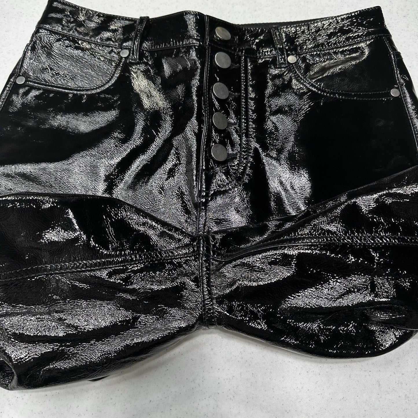 BLDWN Parker Leather Pants Womens 25 Straight Crop Black Genuine Leather EUC