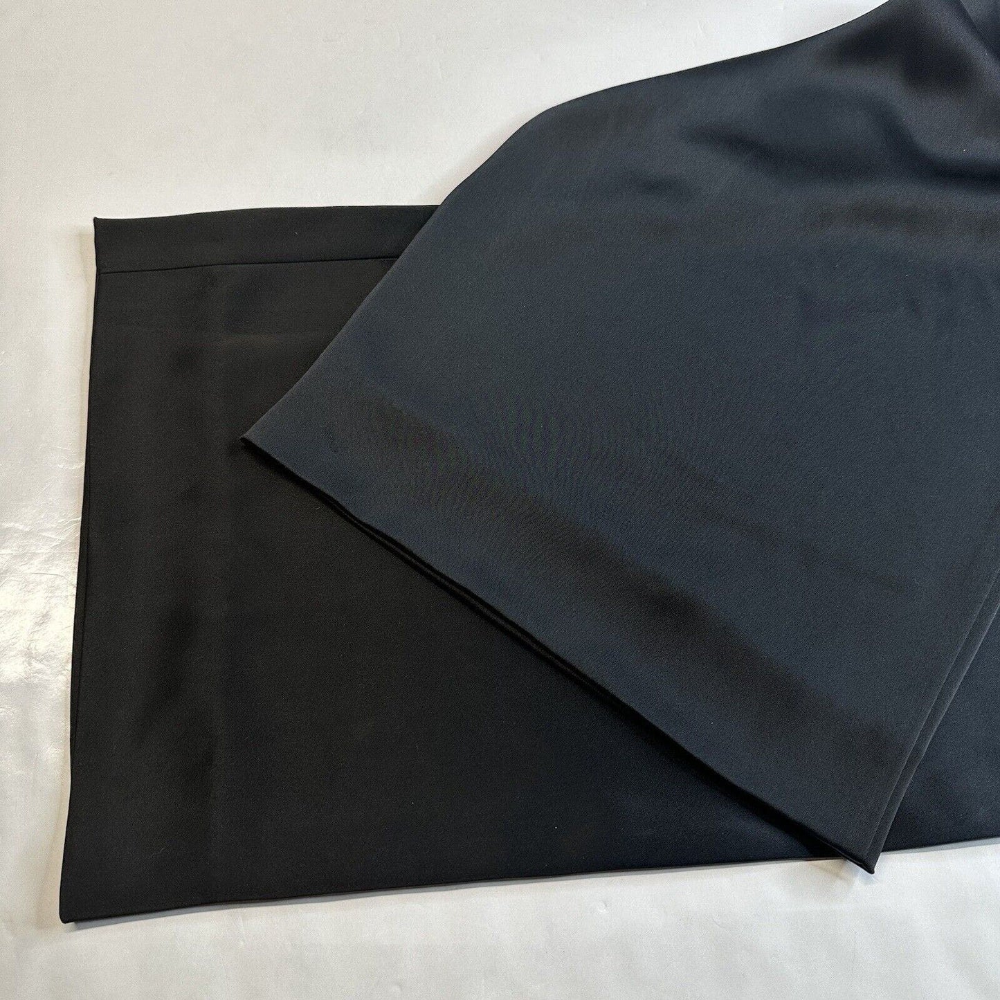 St John Pants Women 12 Caviar Kate Satin Wide Leg Black High Rise Side Zip Dress