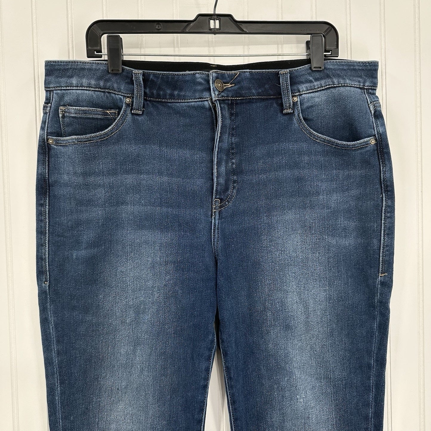 Lularoe Jeans Womens 32 US 14 Boyfriend Blue Stretch Denim Tummy Panel EUC