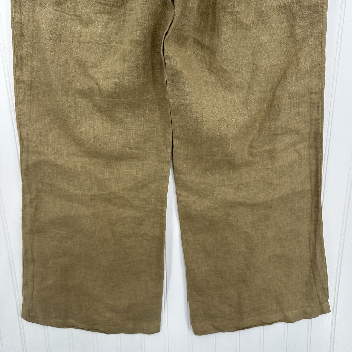 CP Shades Pants Women XS Linen Jenn Wide Leg Tan Pull On Coastal Beach Lagenlook