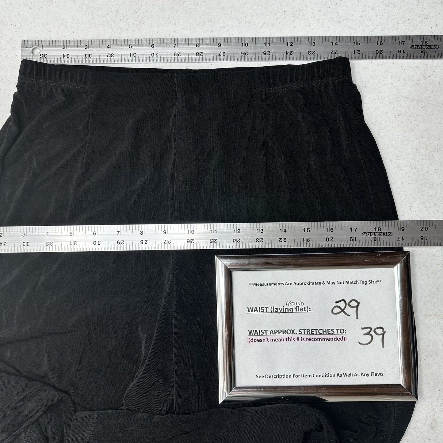 Chicos Travelers Pants 2 US Large Slinky Knit High Rise Black Stretch Coastal