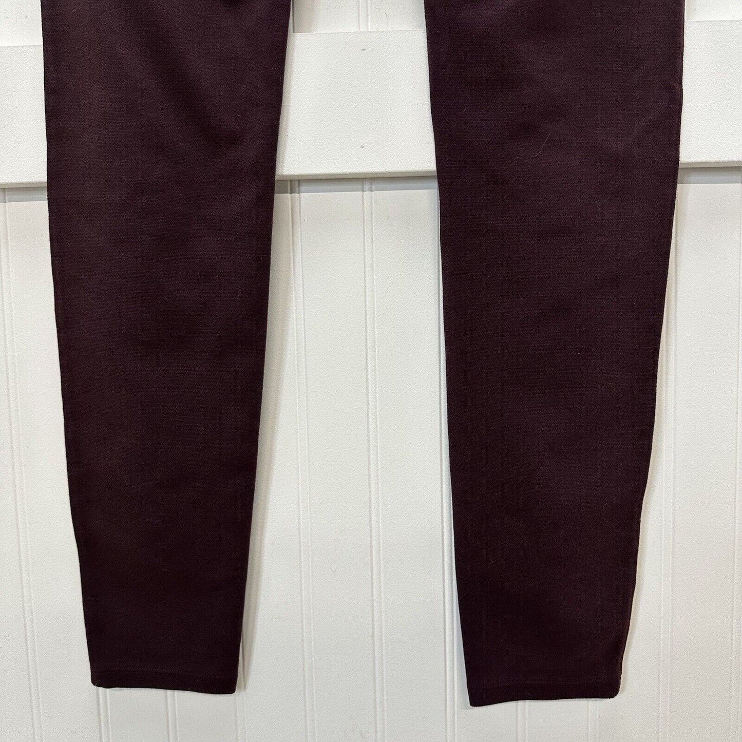 Spanx Leggings Womens XL Red Hot Assets Purple Wine Ponte Pull On Pants Slimming