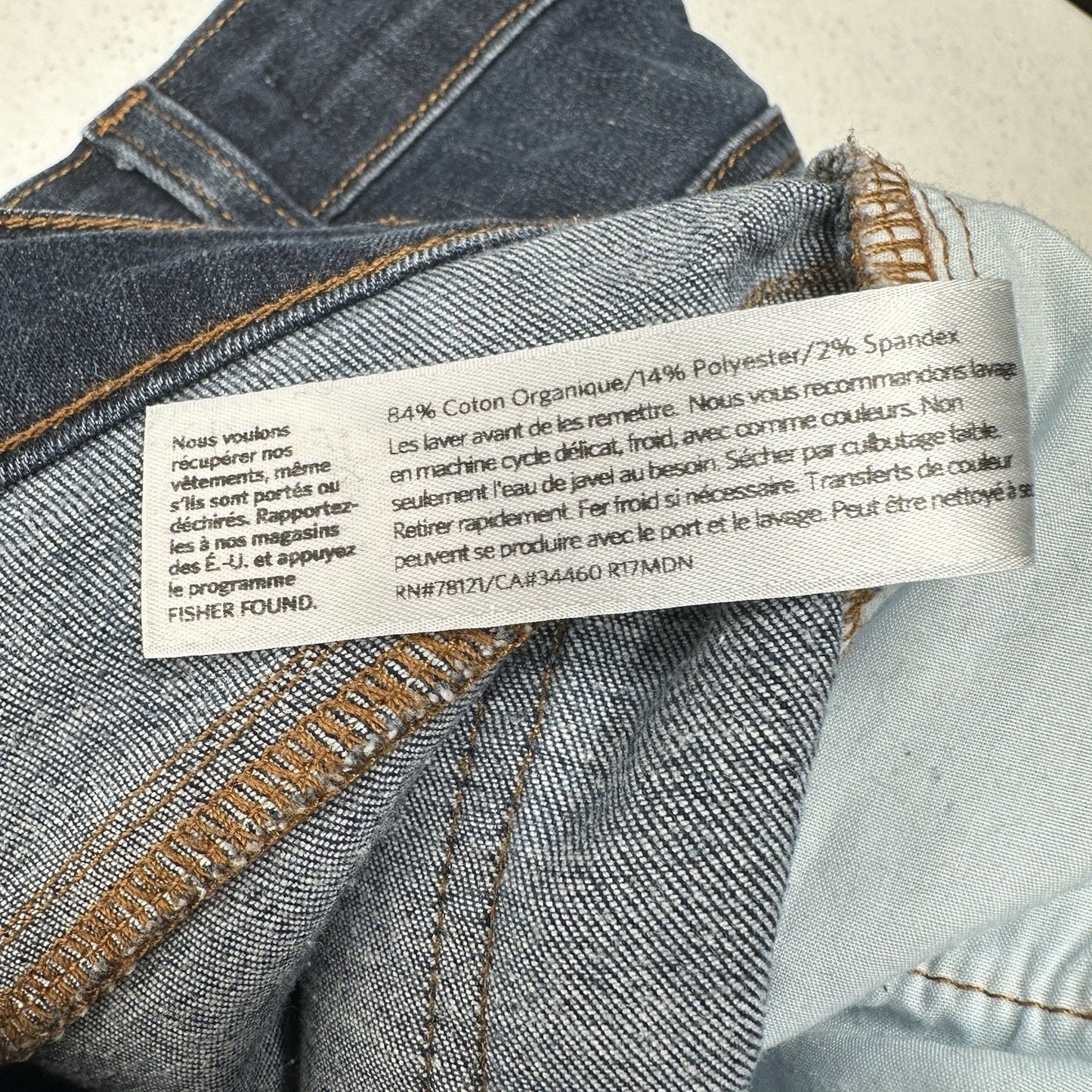 Eileen Fisher Jeans Womens 14 Boyfriend Relaxed Blue Denim Dark Organic Cotton