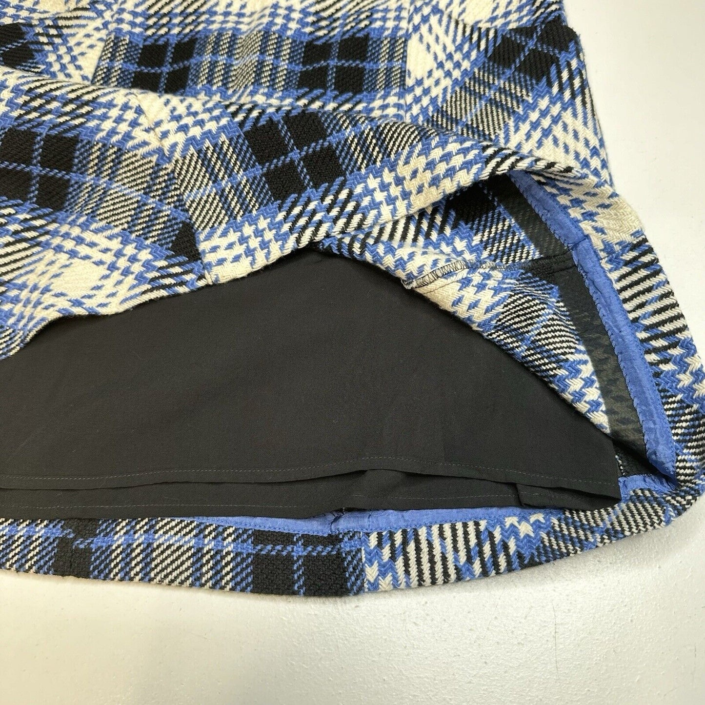 Anthropologie Maeve Skirt Womens 6 Blue Plaid Mini Lined Pockets Academia Preppy
