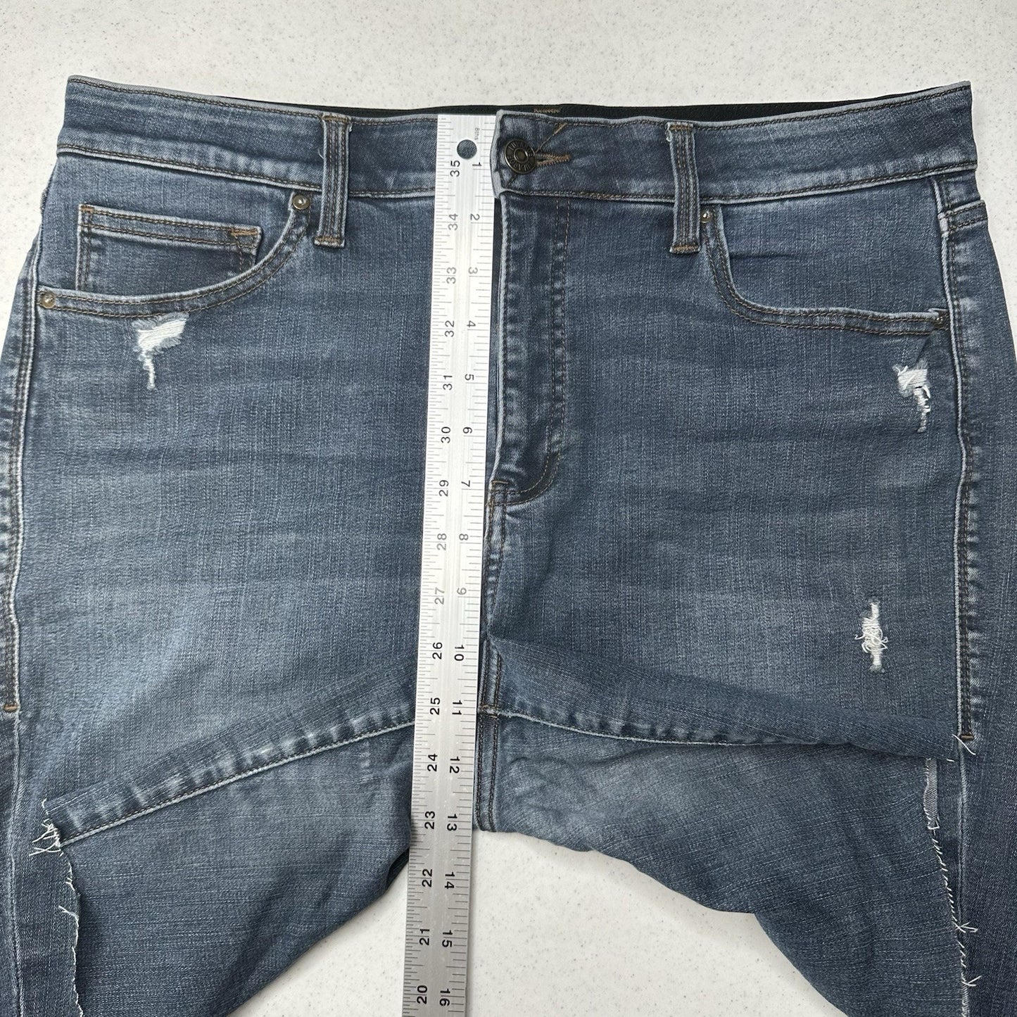 Lularoe Shorts Womens 32 US 14 Skinny Bermuda Cut Off Blue Denim Tummy Panel