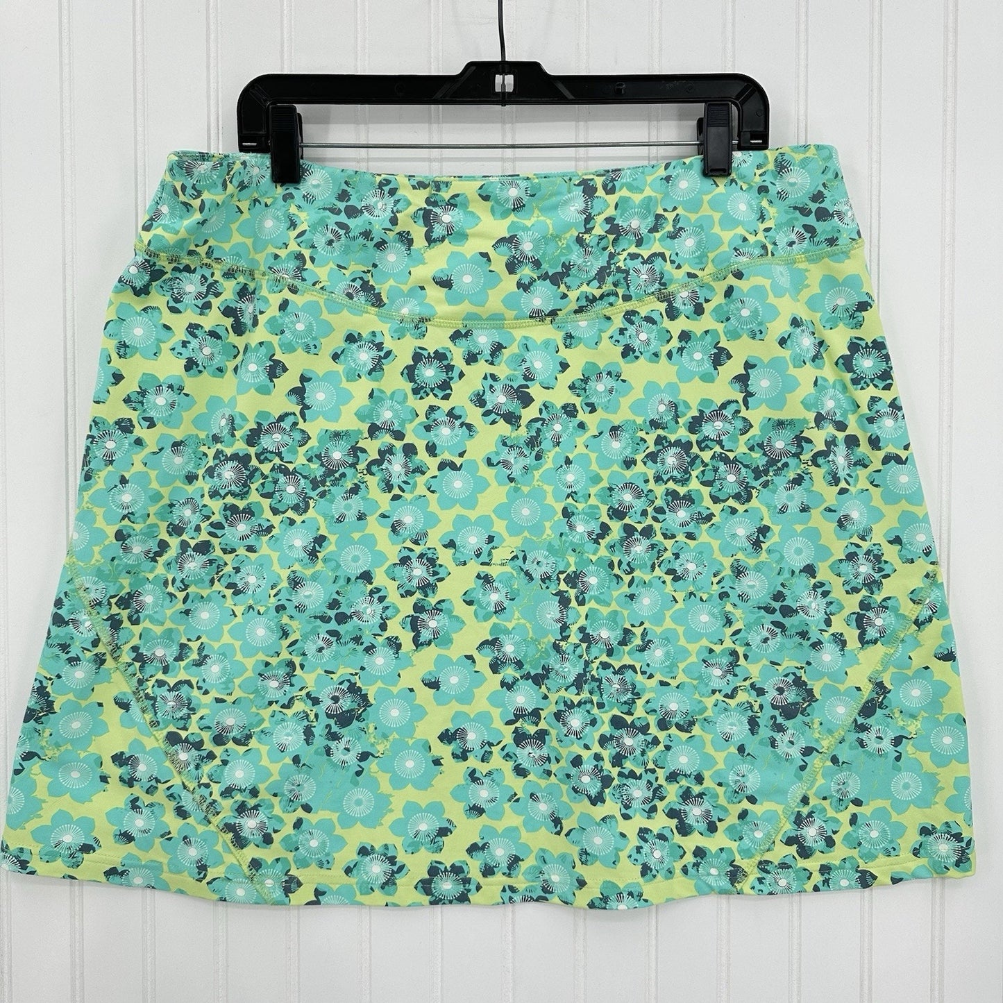 Title Nine Skirt Womens XL Diamalete Green Mint Floral Zip Pockets Golf EUC