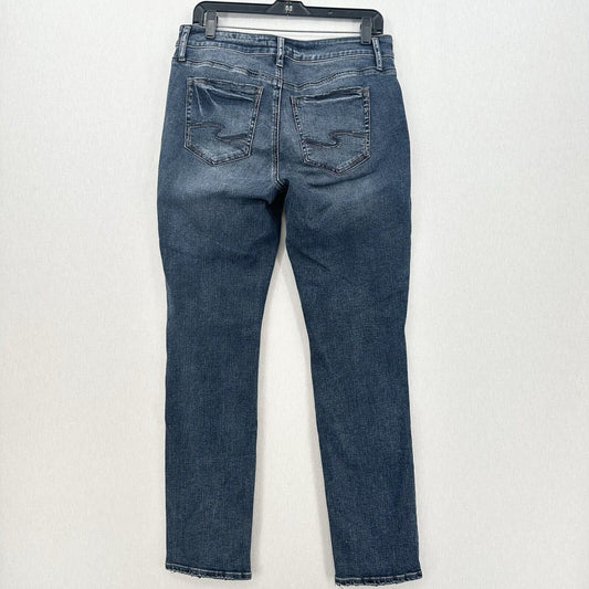 Silver Jeans Womens 30 Elyse Straight Relaxed Midrise Blue Stretch Denim Western