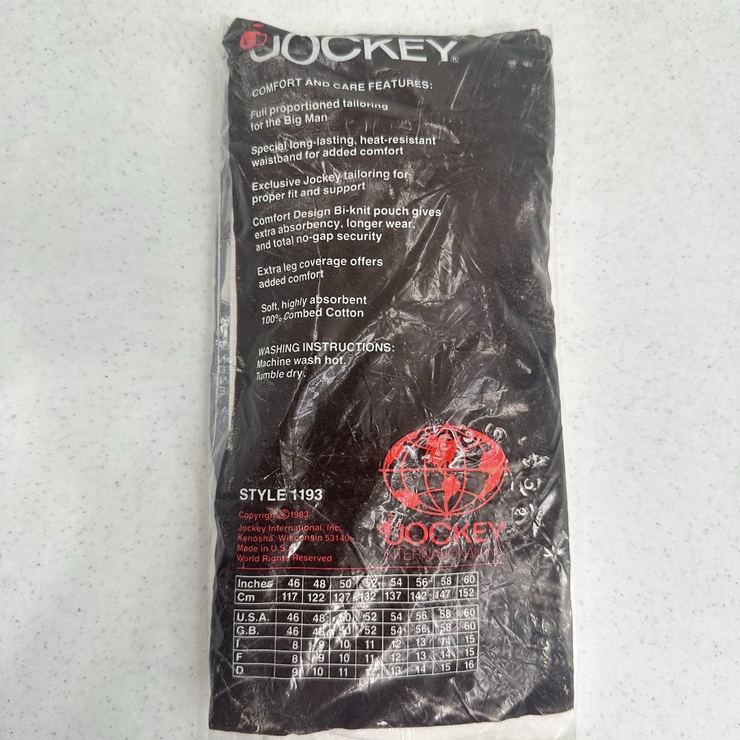 Vintage Jockey Shorts Midway Brief Cotton Mens Underwear 56 Sty1193 Big Man 1983
