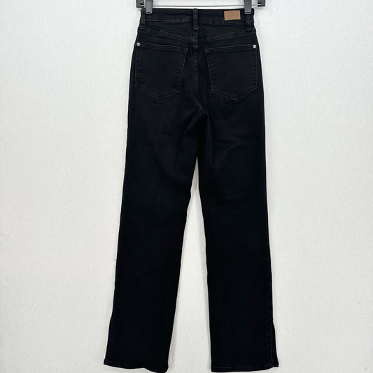 Judy Blue Jeans Womens 0 24 Straight Leg Black Stretch Denim Split Hems EUC