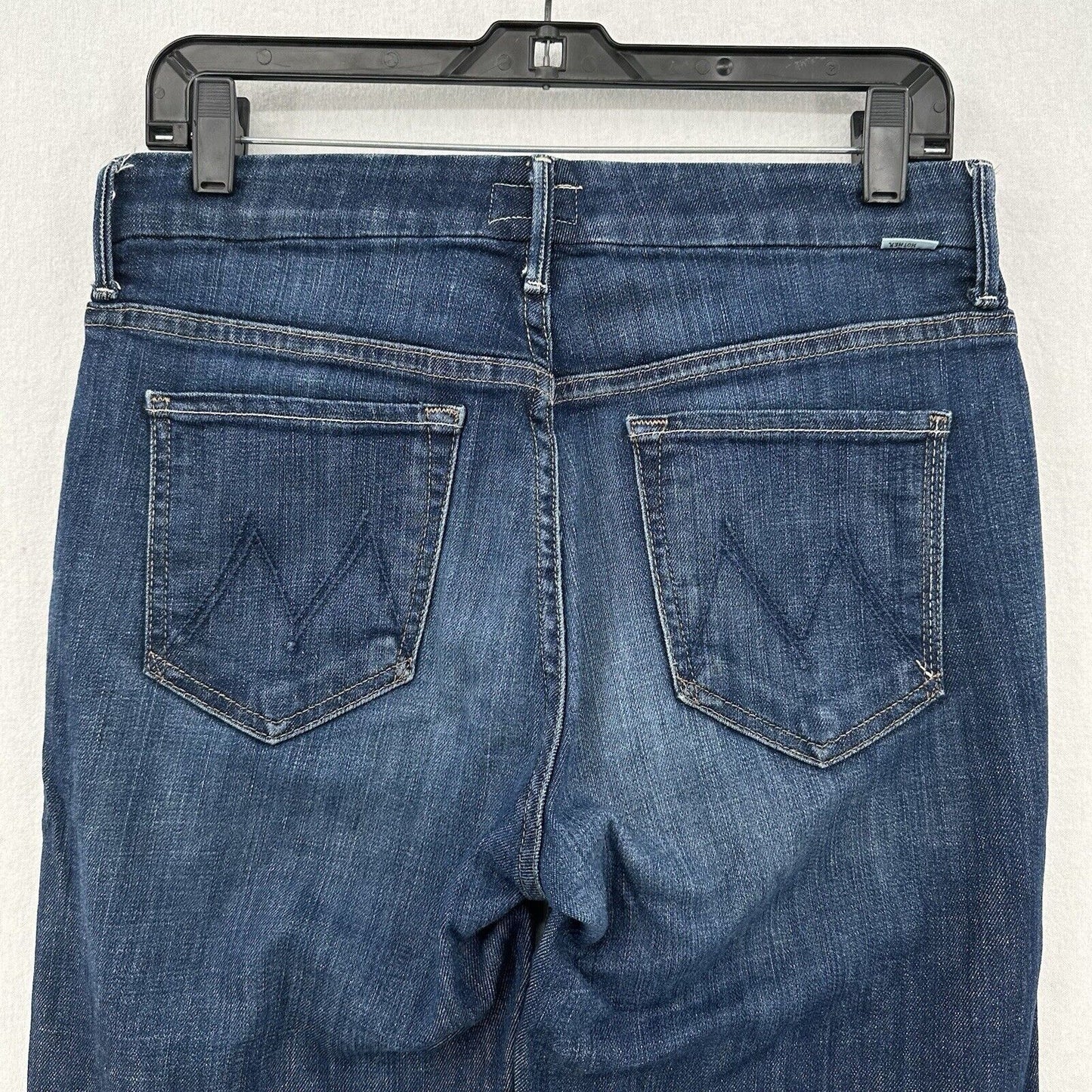 Mother Jeans Womens 29 High Waisted Ankle Fray Blue Denim Clean Sweep Dark Wash