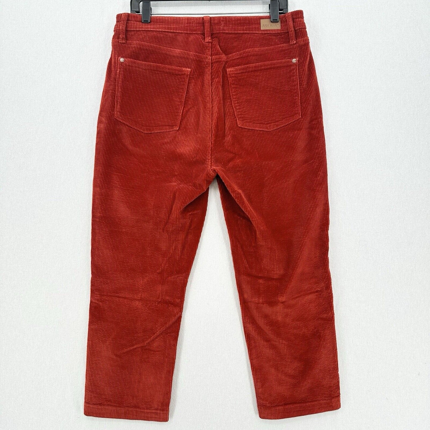 Judy Blue Jeans Womens 15 32 Corduroy Ankle Straight Rust Red Orange Preppy EUC