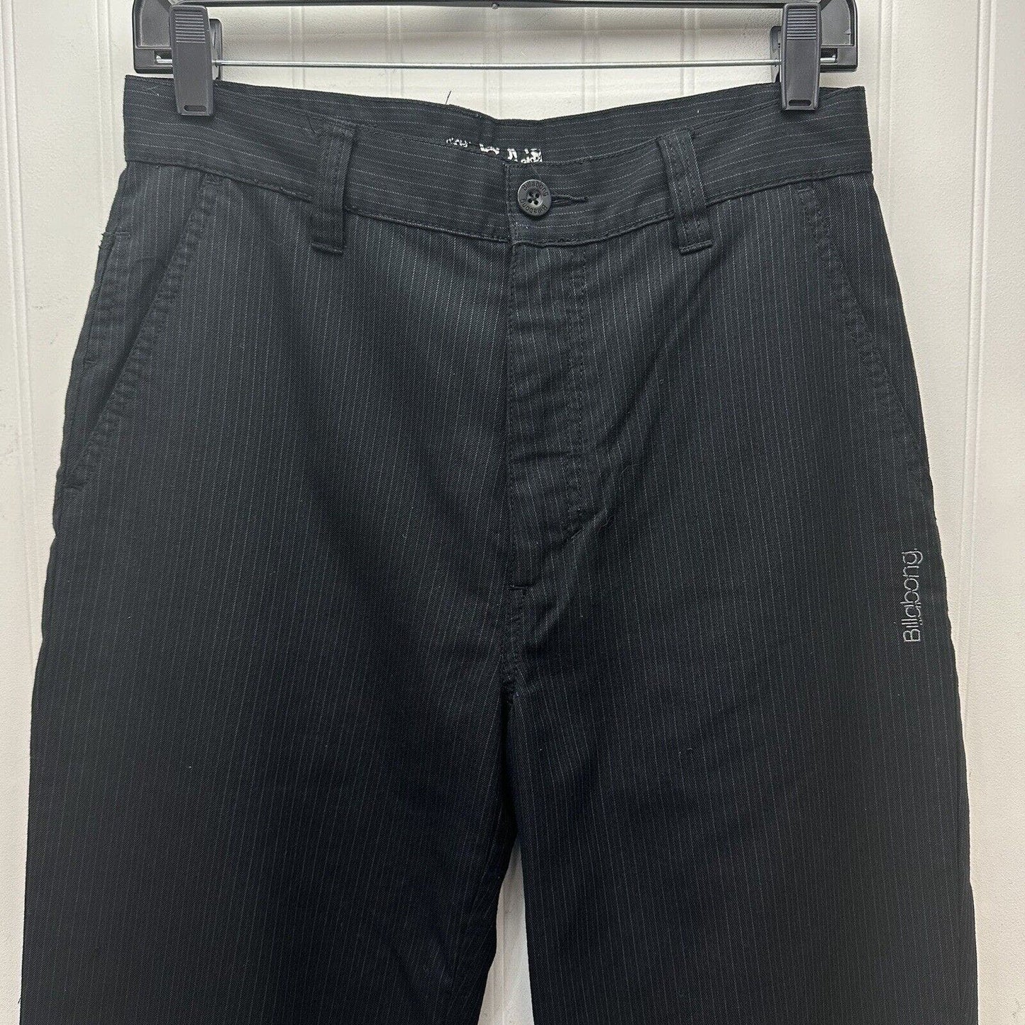Billabong Pants 29 Straight Leg Trouser High Rise Black Pinstripe Preppy Y2K