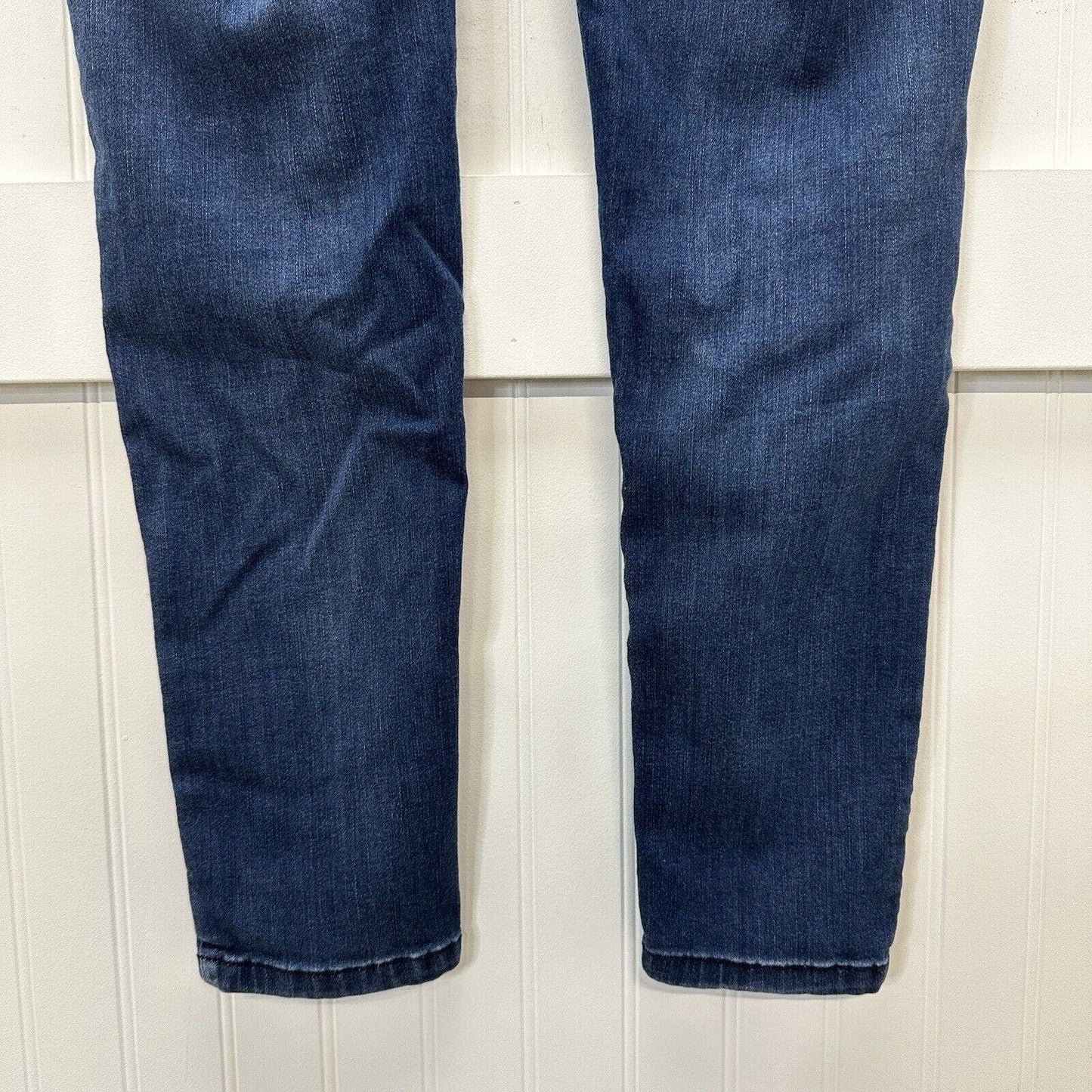Democracy Jeans 8 Skinny Ab Solution Blue Stretch Denim Distressed Tummy Control