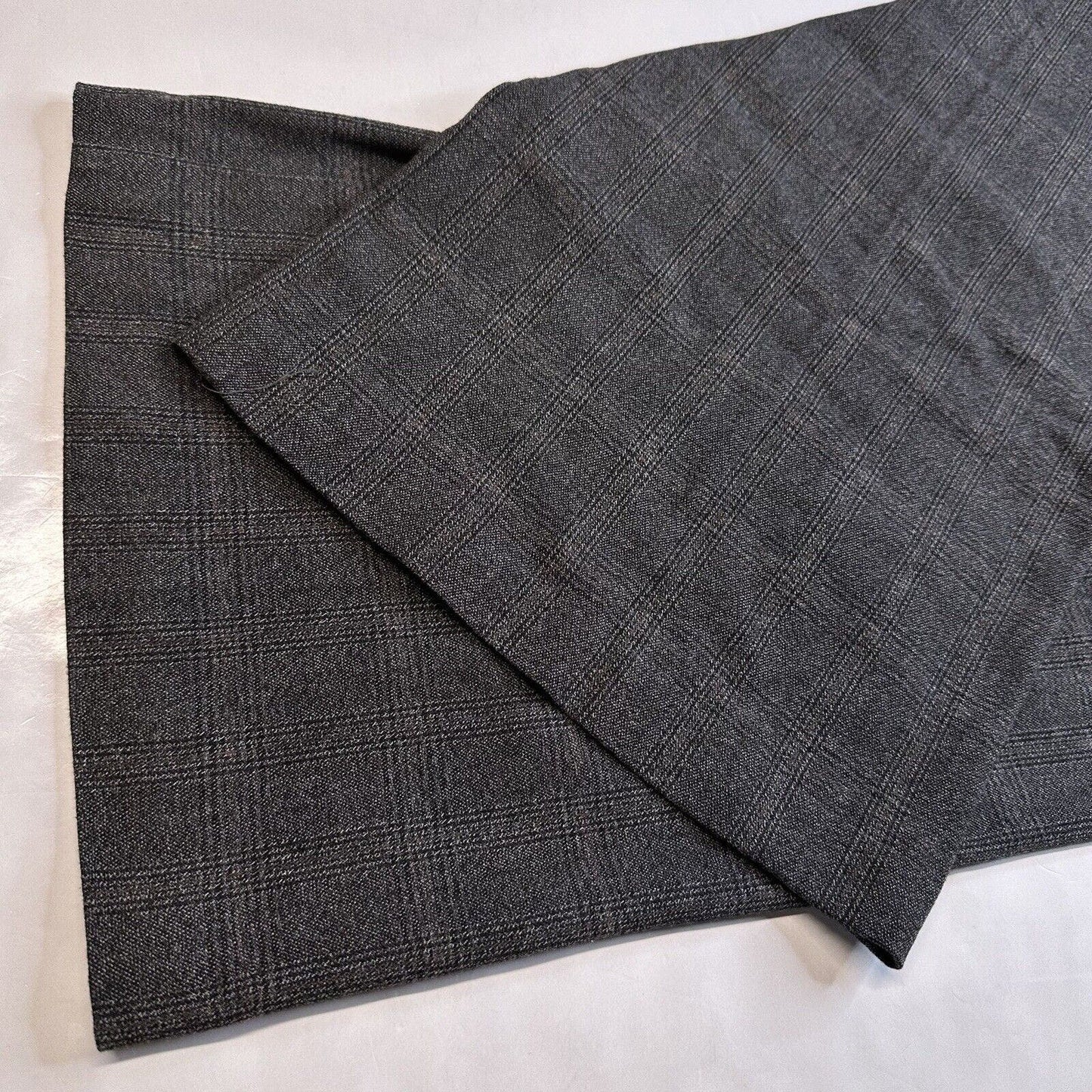 Chicos Pants 2 Womens 12 Gray Plaid Wide Leg Trouser Career Knit Stretch EUC