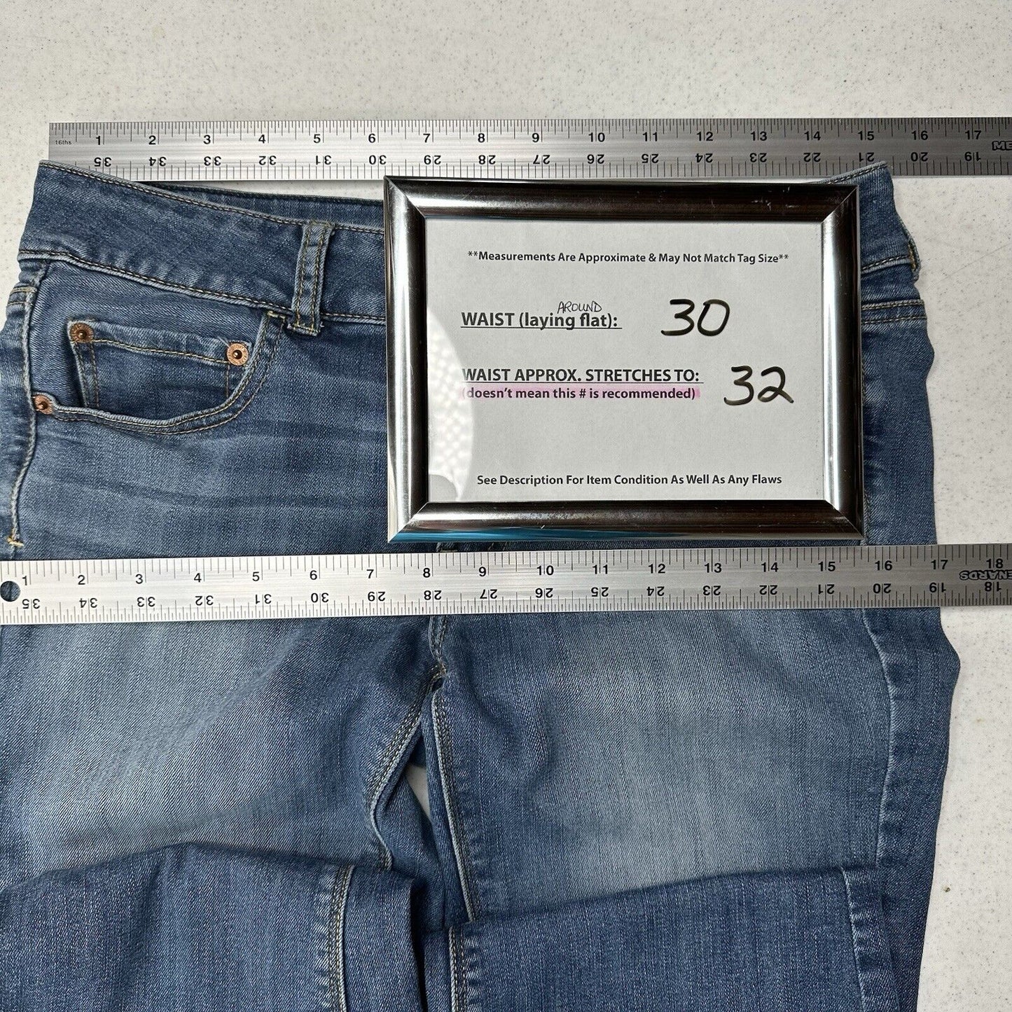 American Eagle Jeans Womens 8 Artist Flare Blue Denim Rodeo Cowboy Western