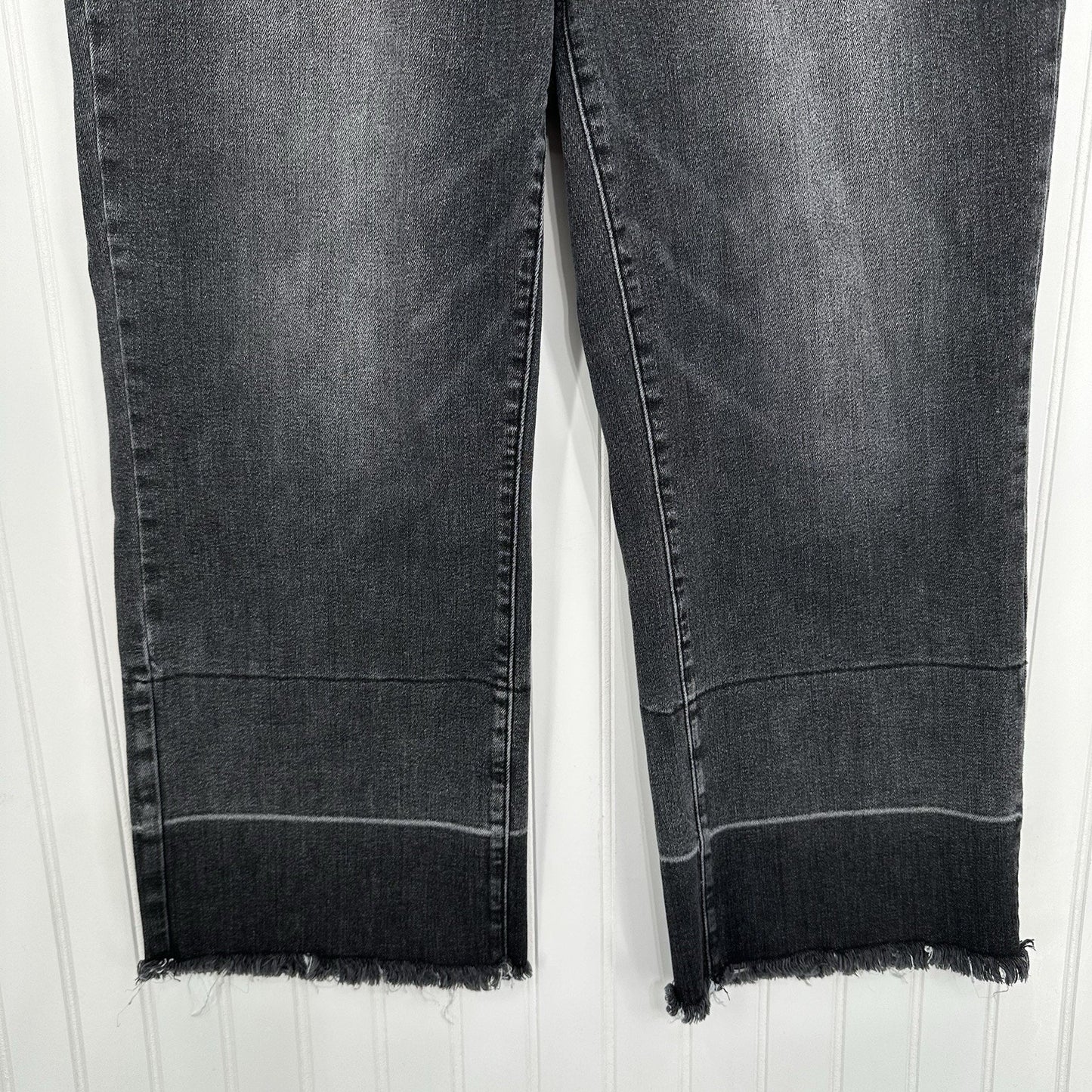 Judy Blue Jeans Womens 13 31 Wide Leg Crop High Rise Gray Denim Boho Grunge EUC
