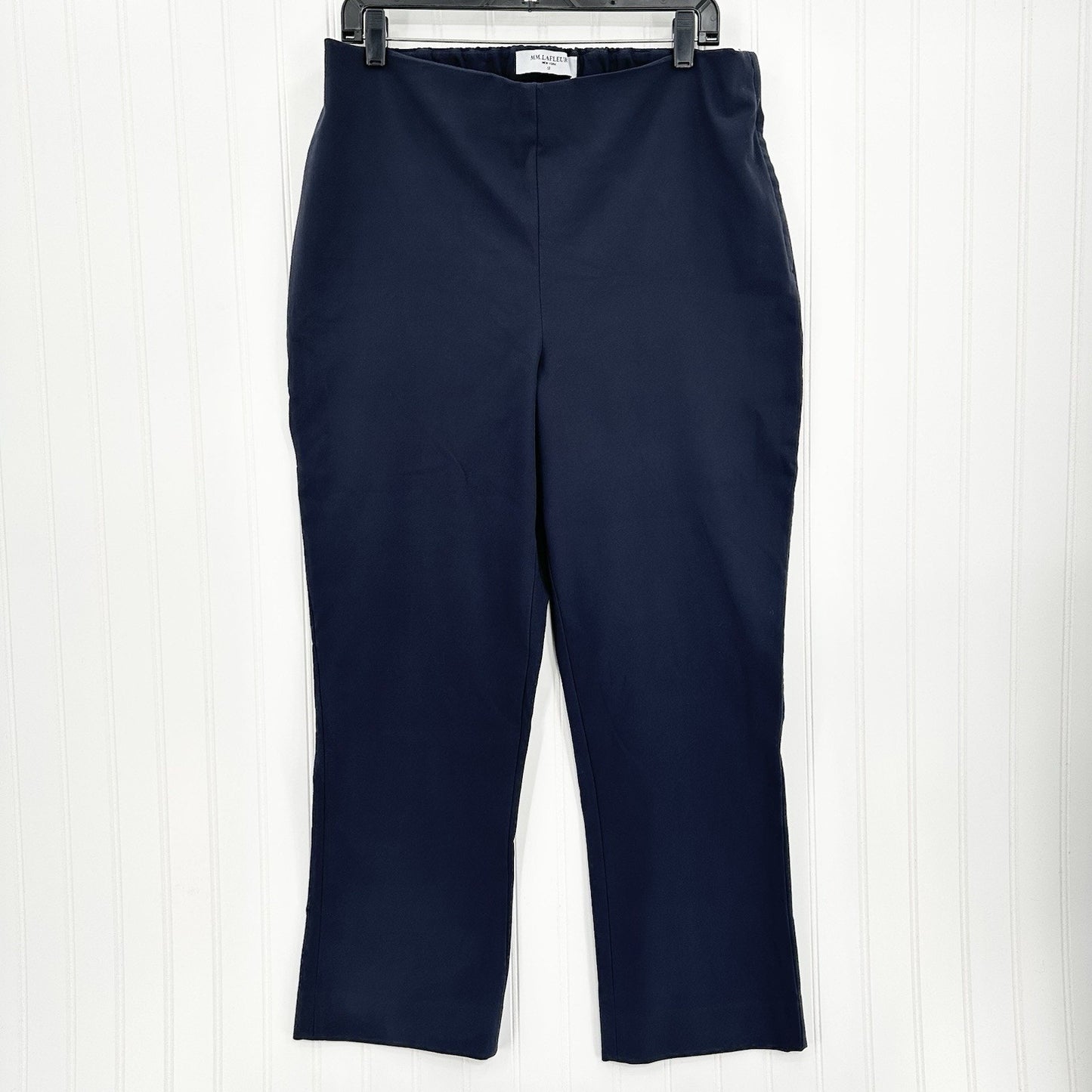MM Lafleur Pants Womens +2 18 Straight Ankle Navy Blue Stretch Minimalist Career