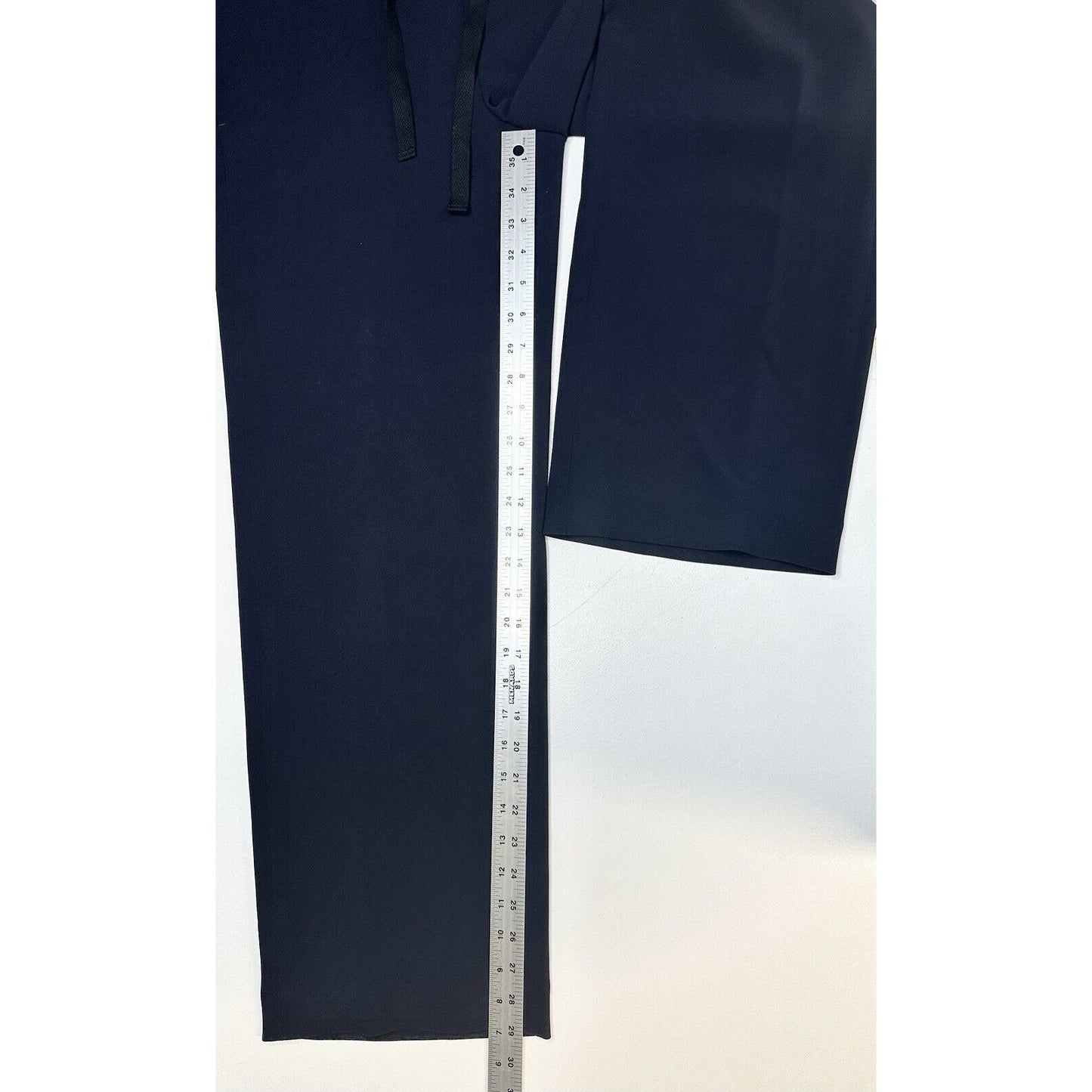 Theory Pants Womens Small Winszlee Admiral Wide Leg Navy Blue Minimal Career EUC