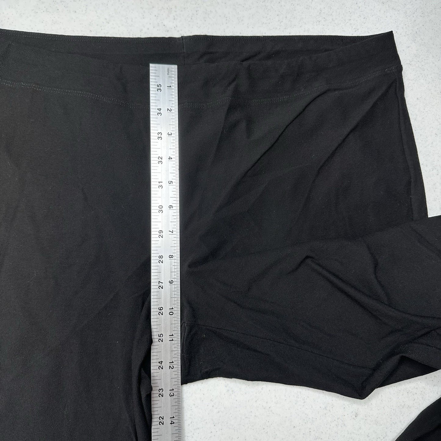 Eileen Fisher Pants XL Washable Crepe Slim Leg Black Minimalist Contemporary