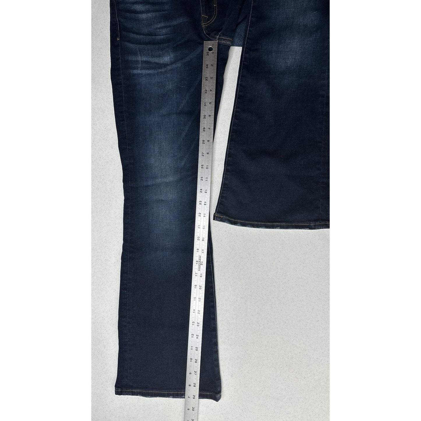 American Eagle Jeans Women 8 Short Kick Boot Blue Denim Rodeo Cowboy Western EUC