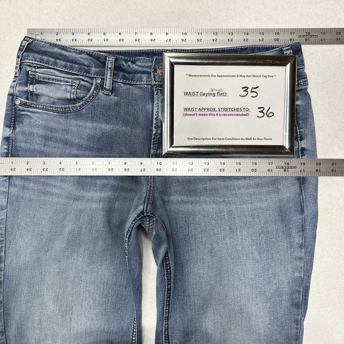 Silver Jeans Womens 33 Suki Slim Boot Curvy Midrise Blue Bootcut Denim Western