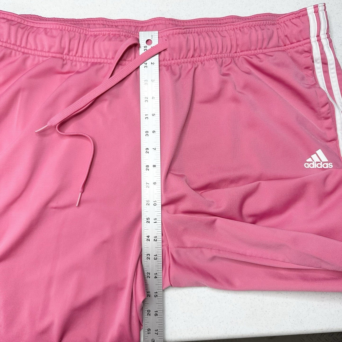 Adidas Pants Womens 3X Jogger Track Pant Bubblegum Pink Stripes Lounge Athletic