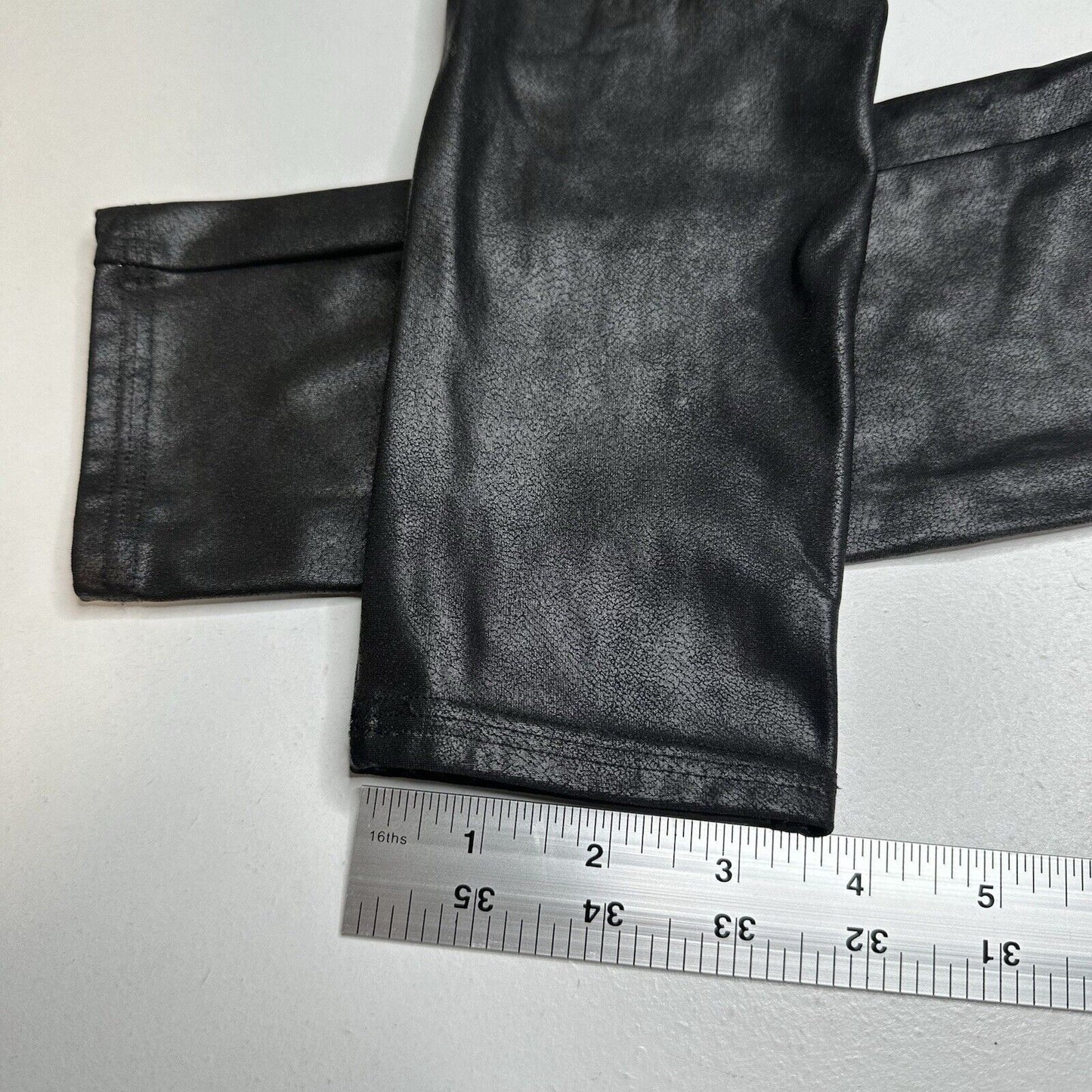 Spanx Leggings Womens Large Petite Faux Leather Black Pull On Pants Slimming EUC