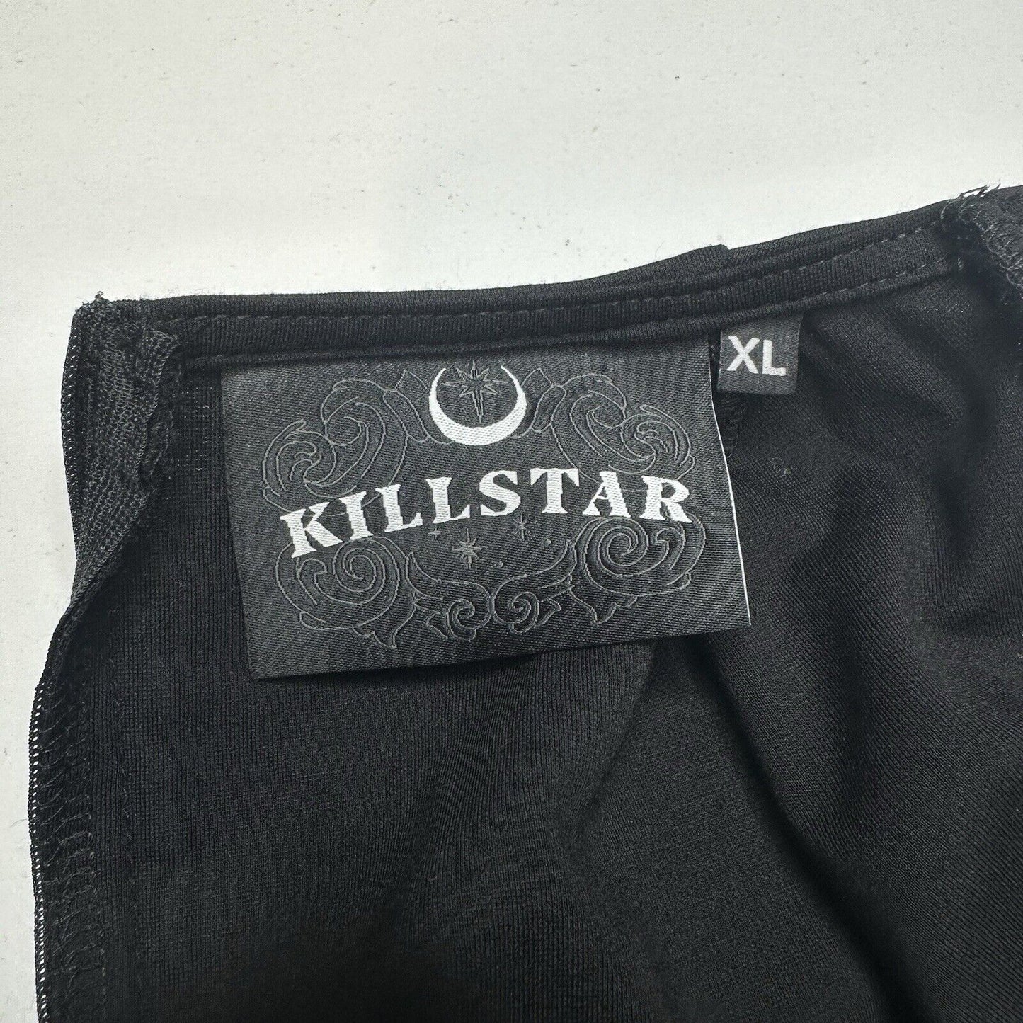 Killstar Dress Womens XL Black Lace Up Front Eyelets Gothic Witch Punk Rave EUC