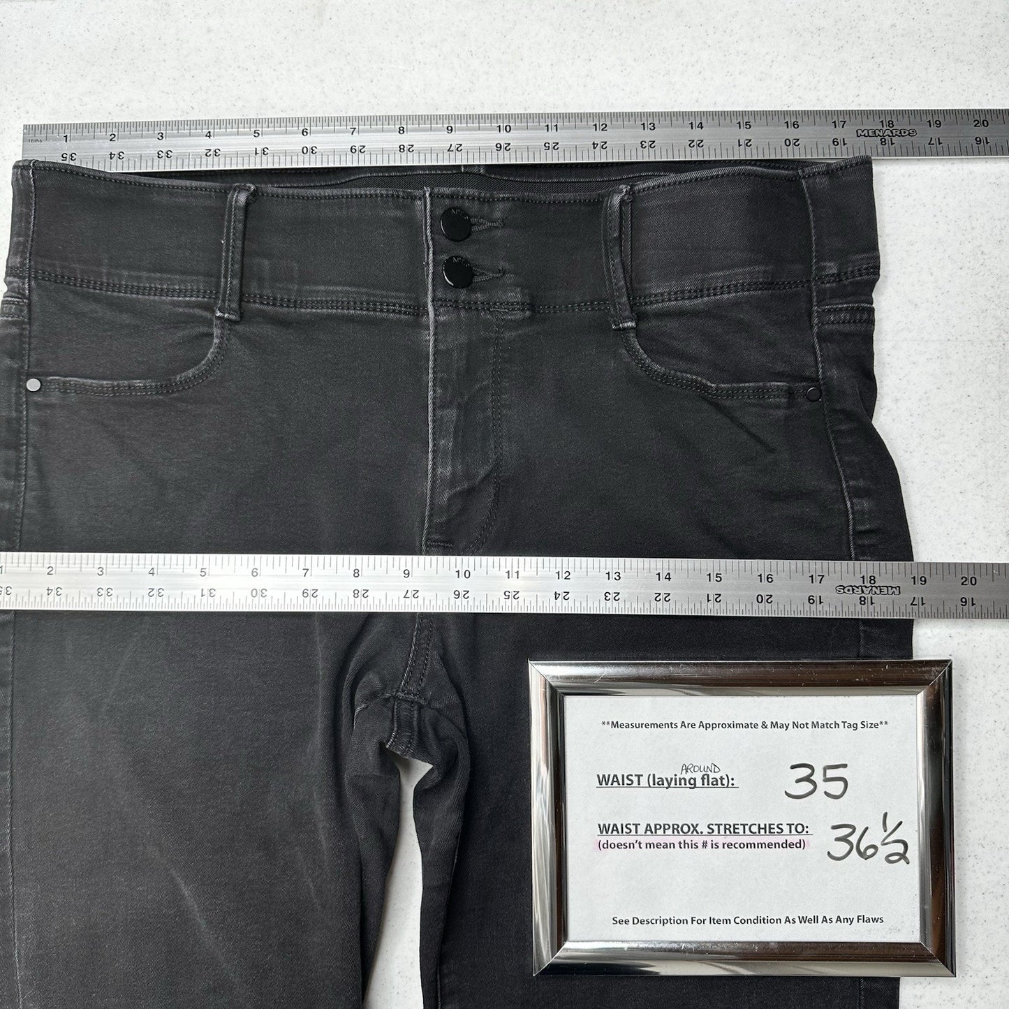 Apt 9 Jeans Womens 14 Straight Tummy Control Stretch Black Denim Comfort