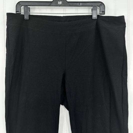 Eileen Fisher Pants XL Washable Crepe Slim Leg Black Minimalist Contemporary