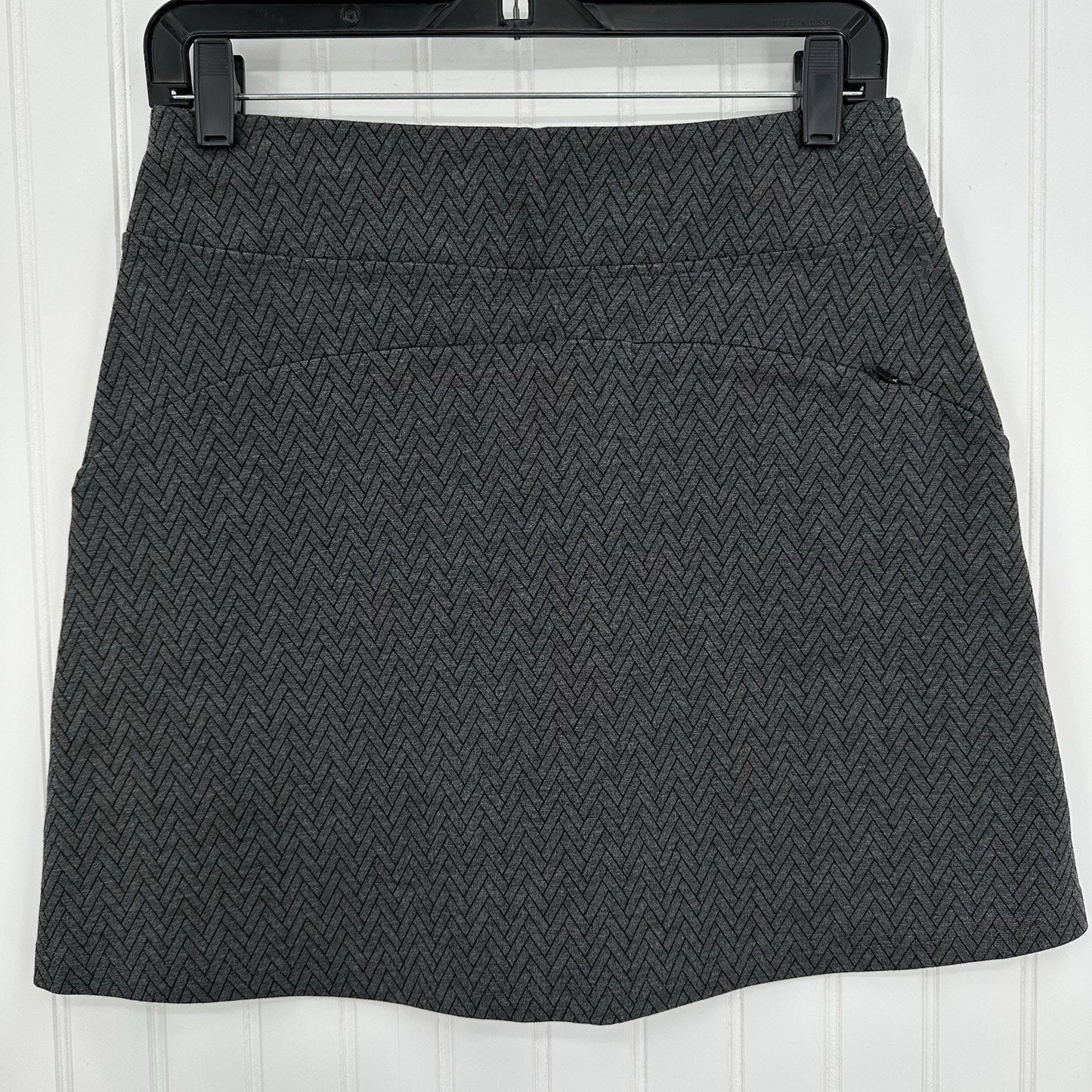 Title Nine Skirt Womens Small Passport Ponte Gray Herringbone Pockets Golf EUC
