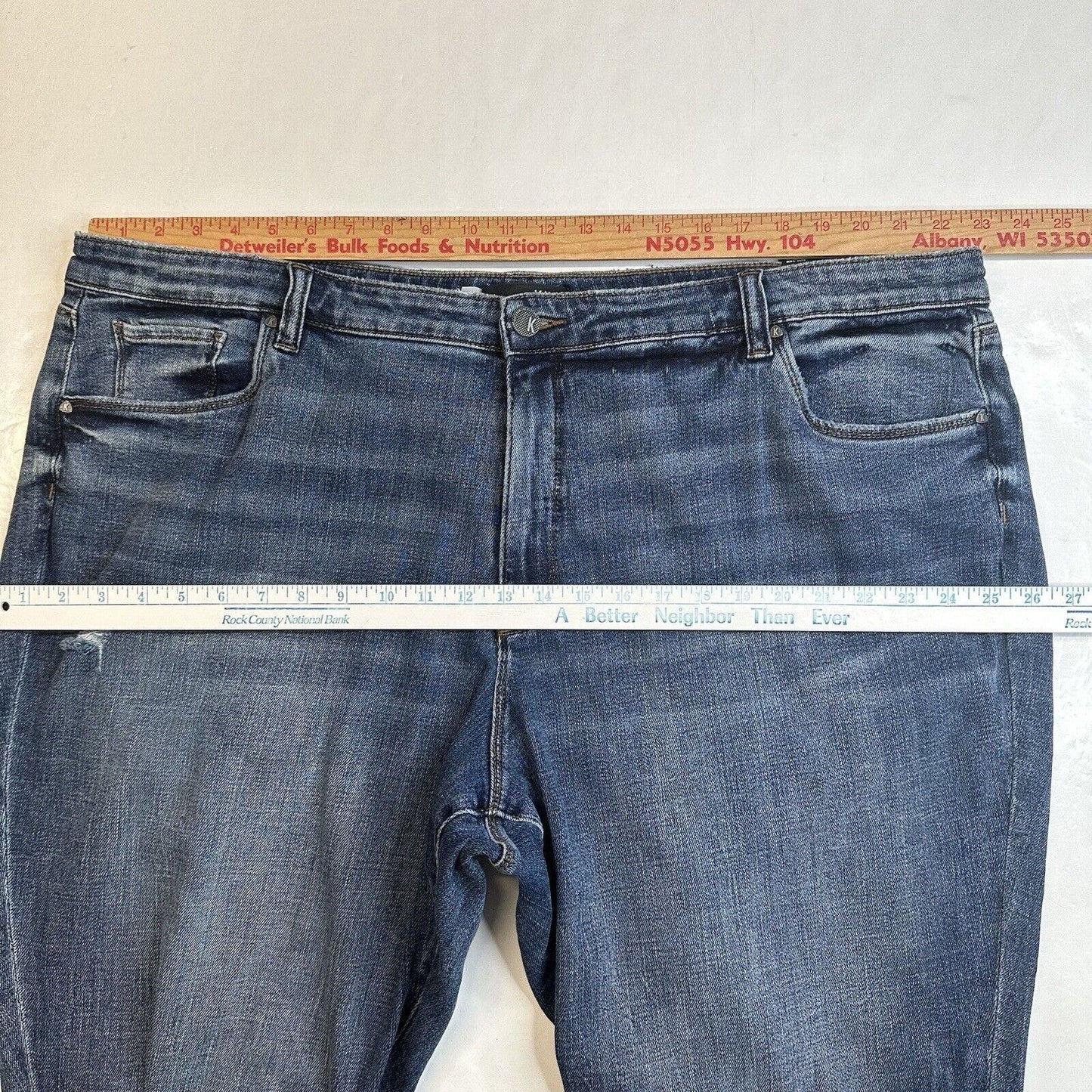 Kut From The Kloth Jeans Womens 24W Reese Ankle Straight Denim Blue Fray NEW