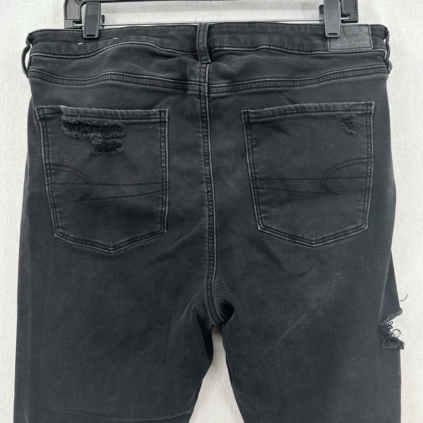 American Eagle Jeans 16 Short Super Hi Rise Jegging Next Level Black Distressed