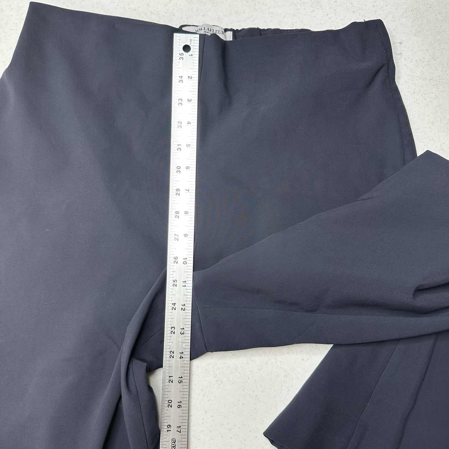 MM Lafleur Pants Womens +2 18 Straight Ankle Navy Blue Stretch Minimalist Career