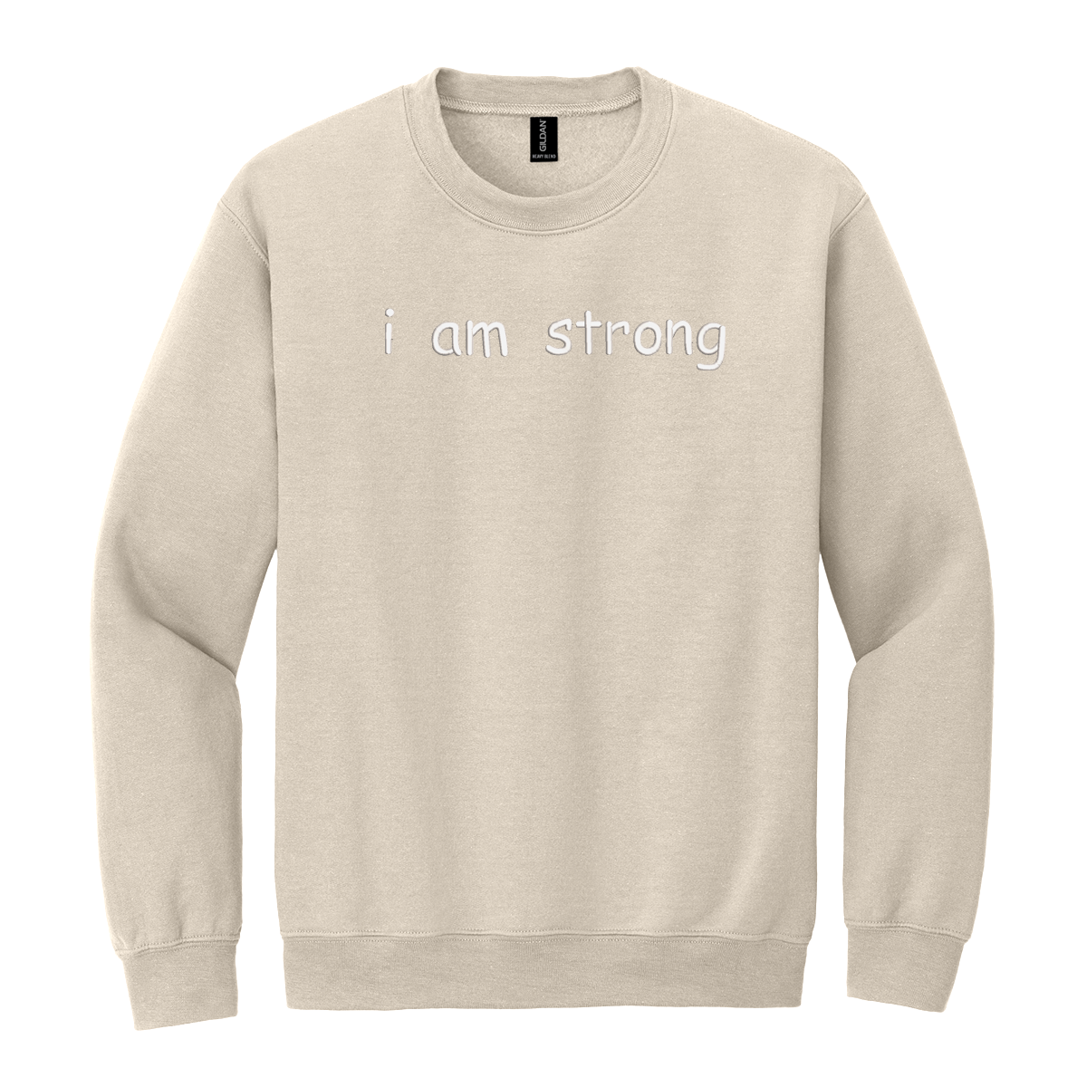 I Am Strong Sweatshirt Embroidered ADULT Hoodie / Crewneck Sweatshirt Unisex Affirmation Positive Inspirational Gift
