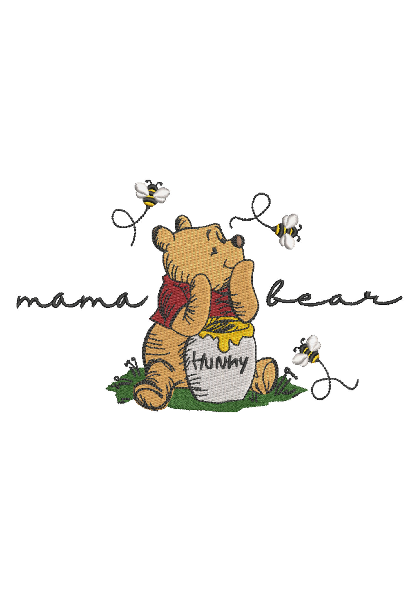 Winnie The Pooh Mama Bear Sweatshirt Embroidered ADULT Hoodie / Crewneck Unisex New Mom Gift