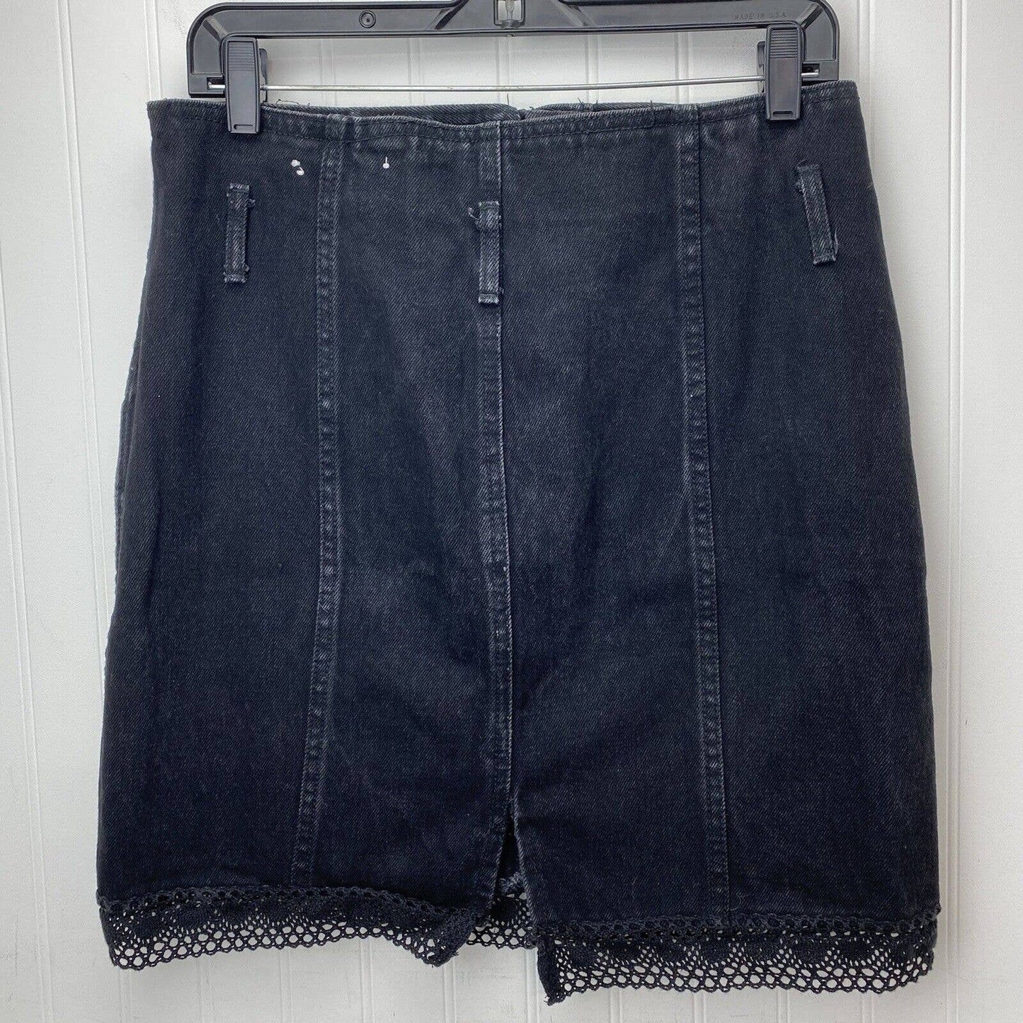 Vintage Jean St. Tropez Denim Skirt Sz 13/14 Black 100% Cotton *Measures Smaller