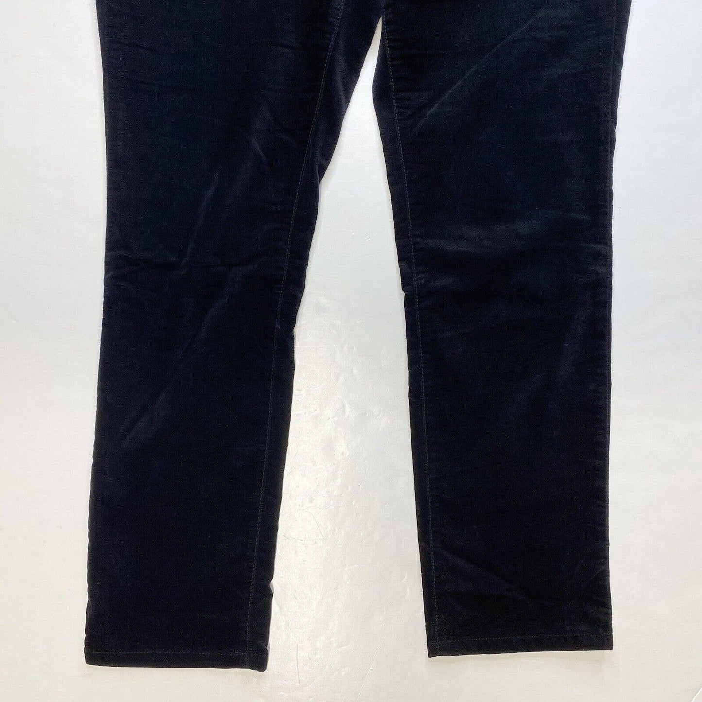 Talbots Curvy Tapered Slim Leg Black Velvet Jeans 8 Petite Womens Casual Pants