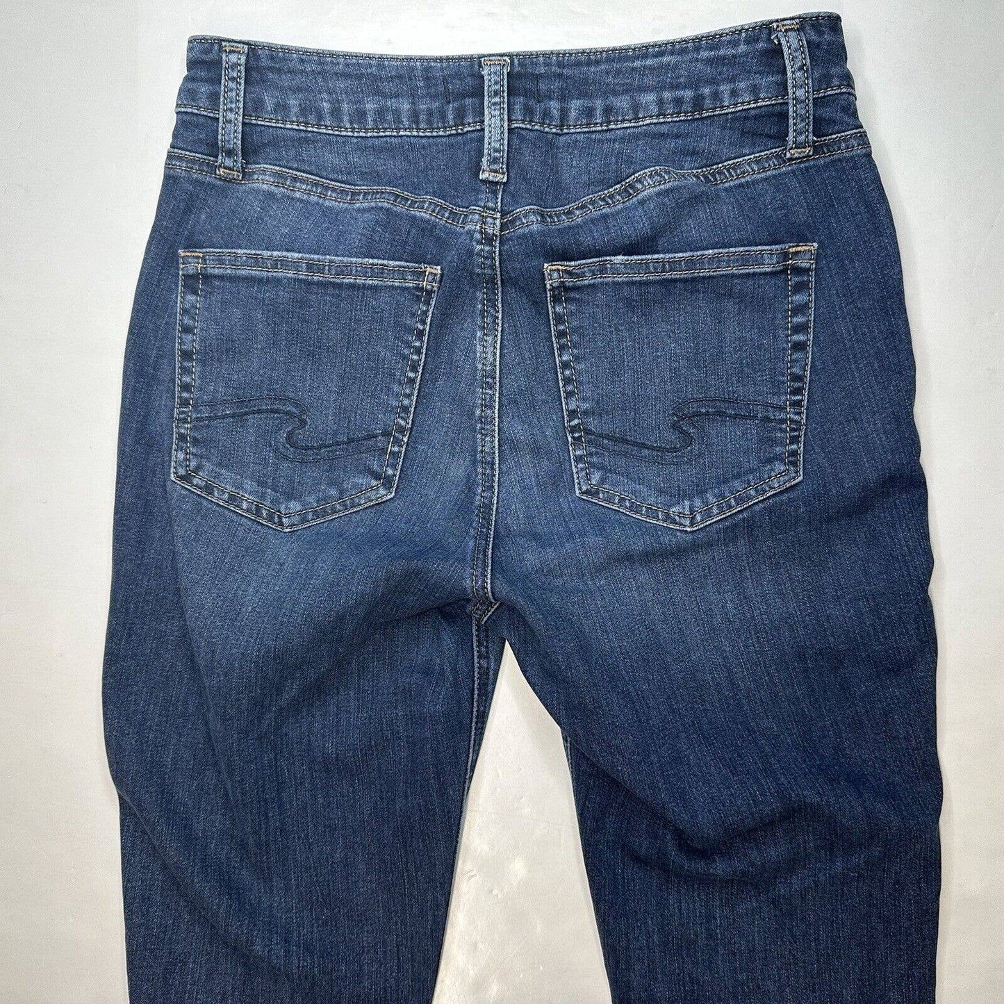 Silver Avery Skinny Jeans Sz 29 Curvy High Rise Stretch Denim Blue Distressed