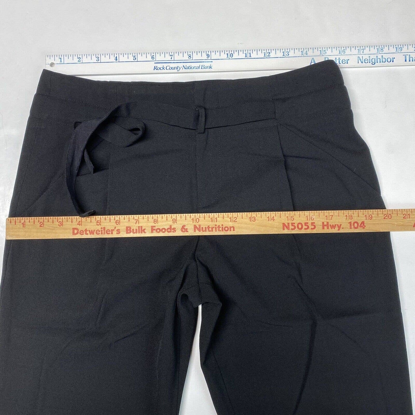 Vince Ankle Crop Dress Pants Sz 8 Women Black High Rise Belted Wool Blend Career