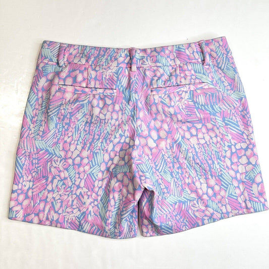 Lilly Pulitzer Jayne Knit Shorts Womens 8 Pink Sorbet Pattern Golf Barbie EUC