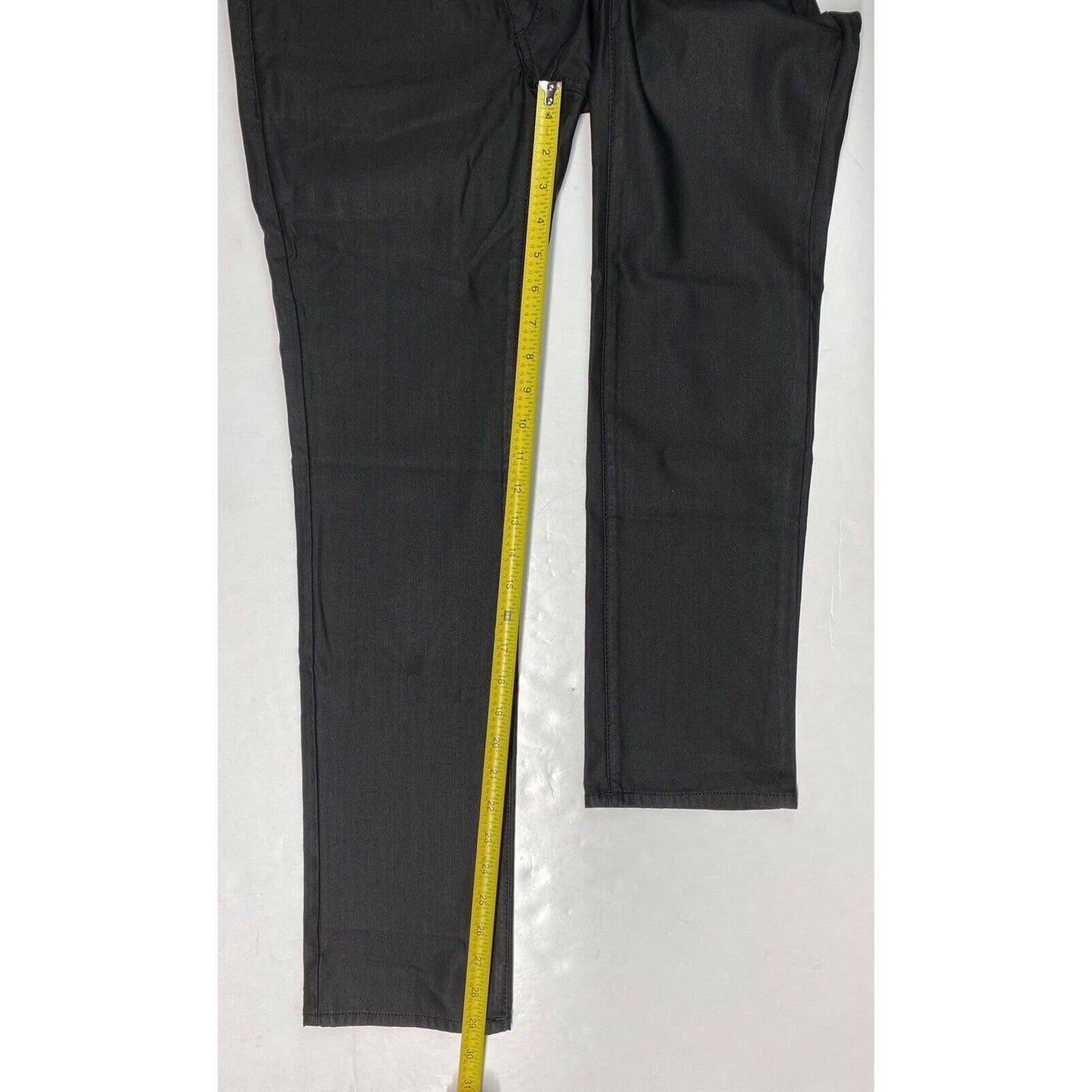 Theyskens Theory Coated Skinny Jeans Sz 27 Womens Lowrise Black Moto EUC