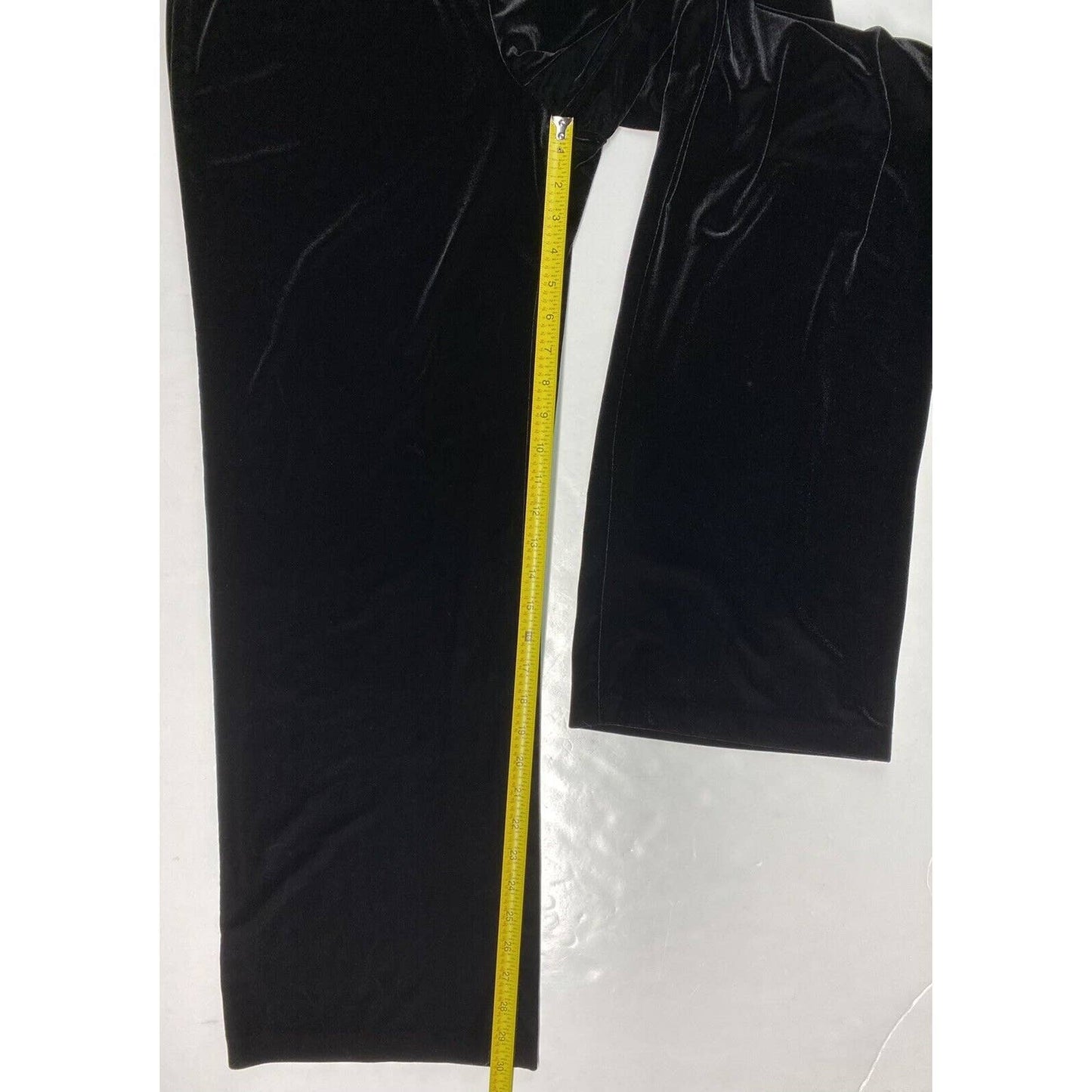 Vintage Cachet Velvet Wide Leg Pants Sz 16 Black Pull On Casual Made In USA