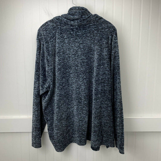 Nicole Miller Drawstring Cowl Neck Sweater Sz 3X Women Dark Gray Marled Soft EUC