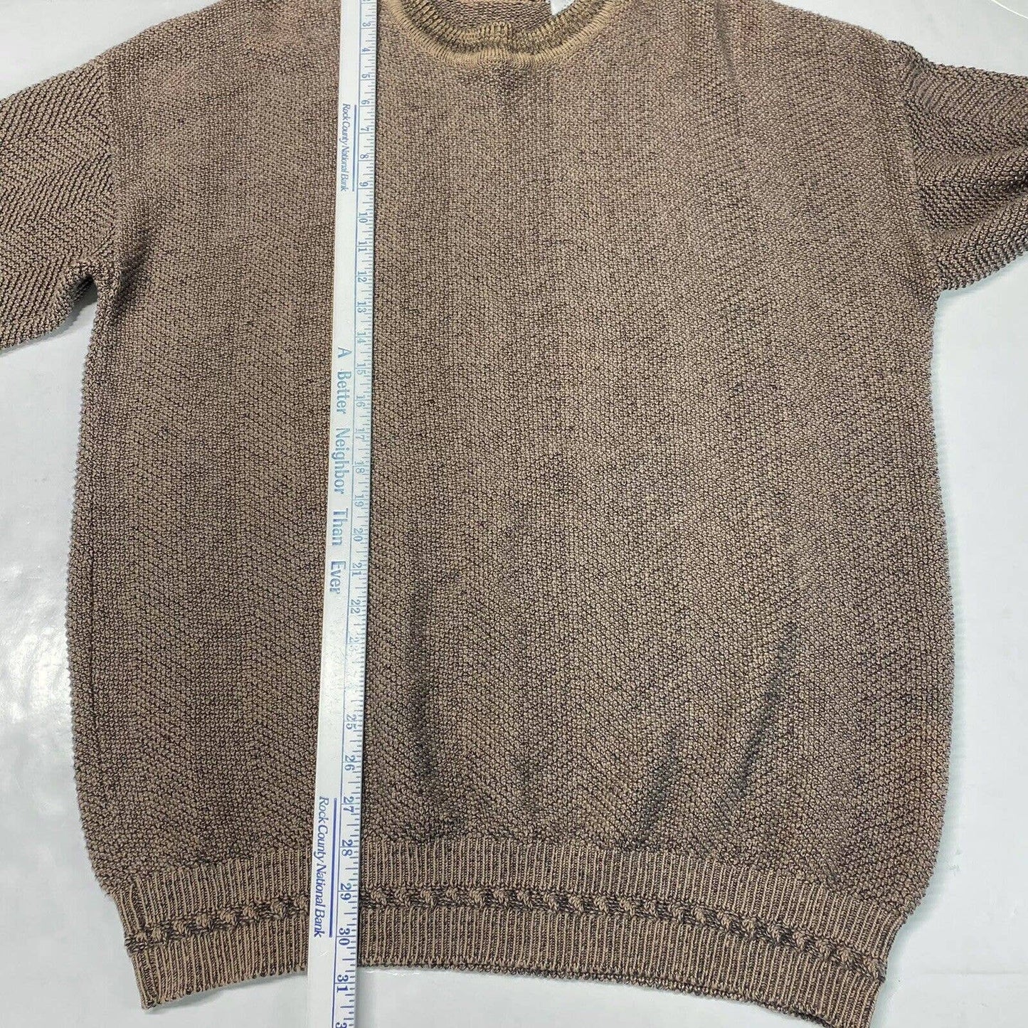 Vintage At Ease Knit Sweater Mens XLT Xlarge Tall Brown Pullover Long Sleeve USA
