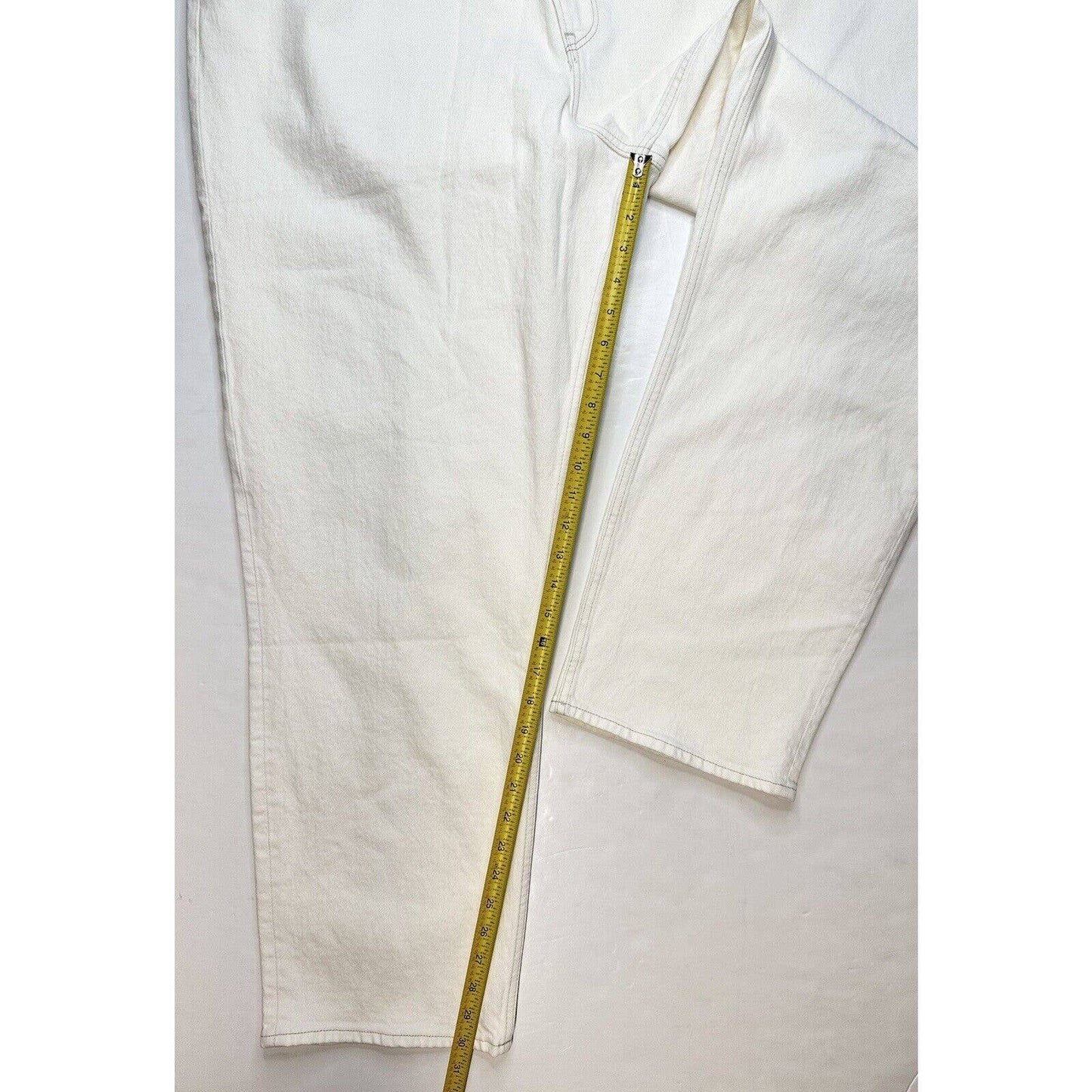 Abercrombie Fitch 90s Straight Ultra High Rise Curve Love Jeans 36/22 Cream NEW
