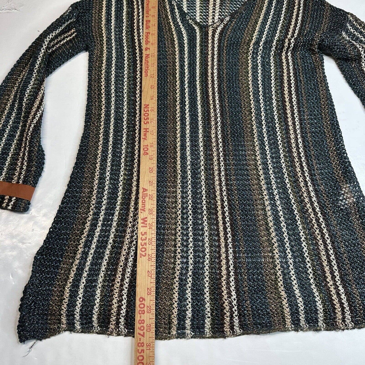 Soft Surroundings Open Knit Tunic Sweater Sz Medium Netting Beach Pullover NEW