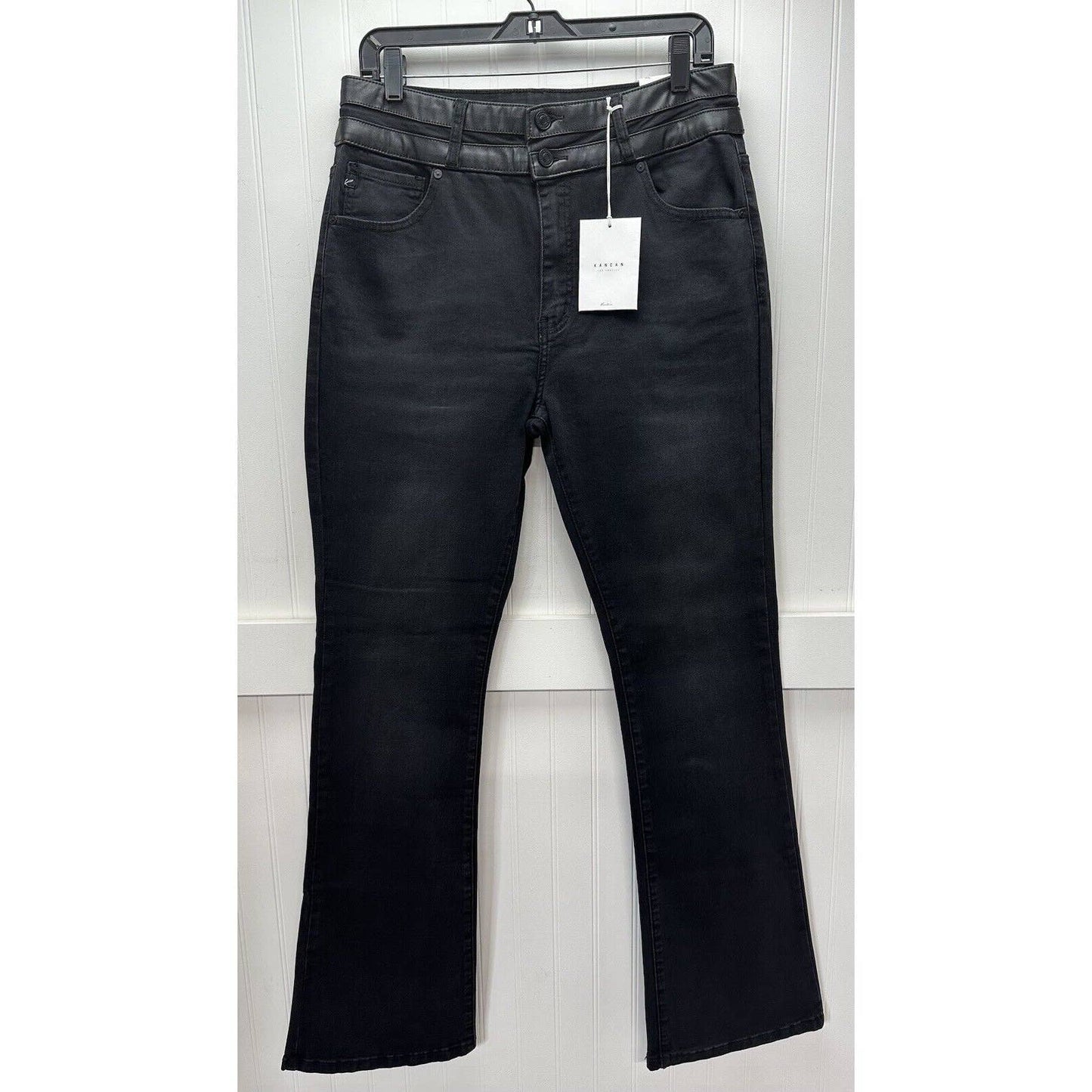Kancan Jeanie High Rise Bootcut Jeans Women 15/31 Black Flared Stretch Denim NEW